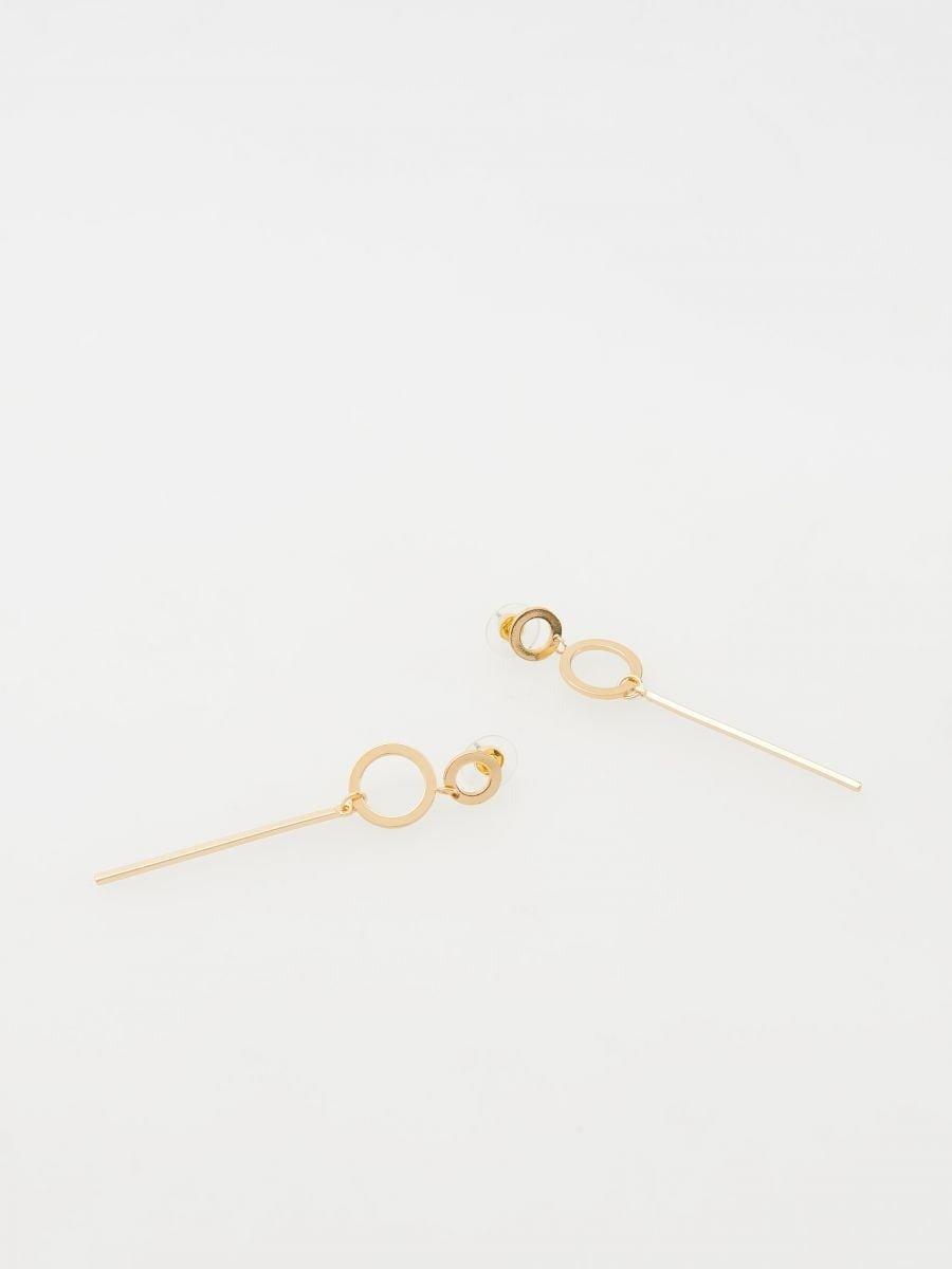 Golden Chandelier Earrings, Golden, large image number 0