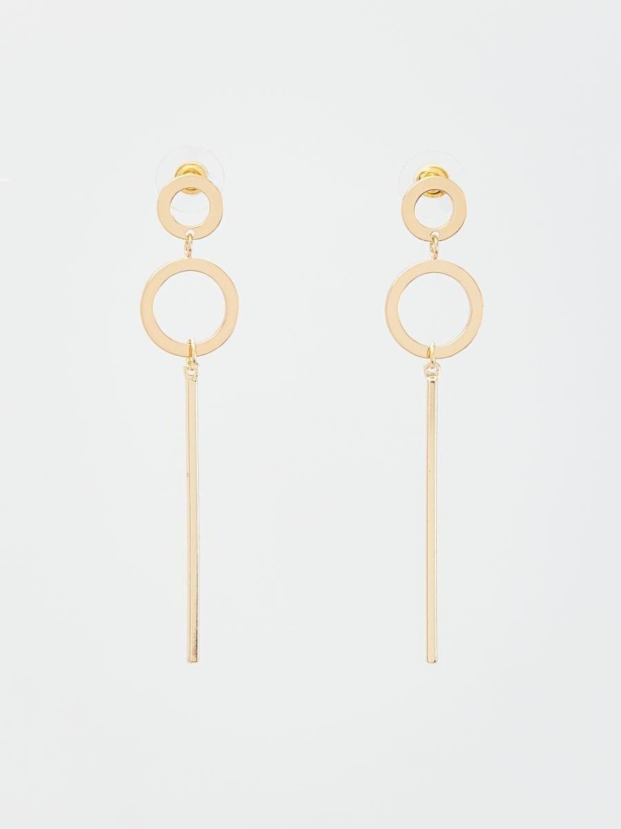 Golden Chandelier Earrings, Golden, large image number 1