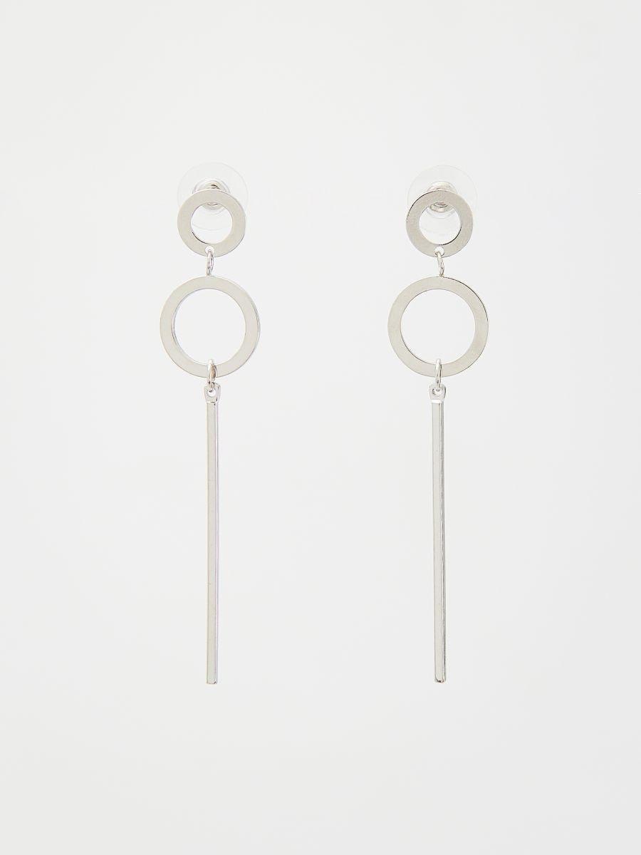 Silver Detailed Earings, Silver, large image number 0