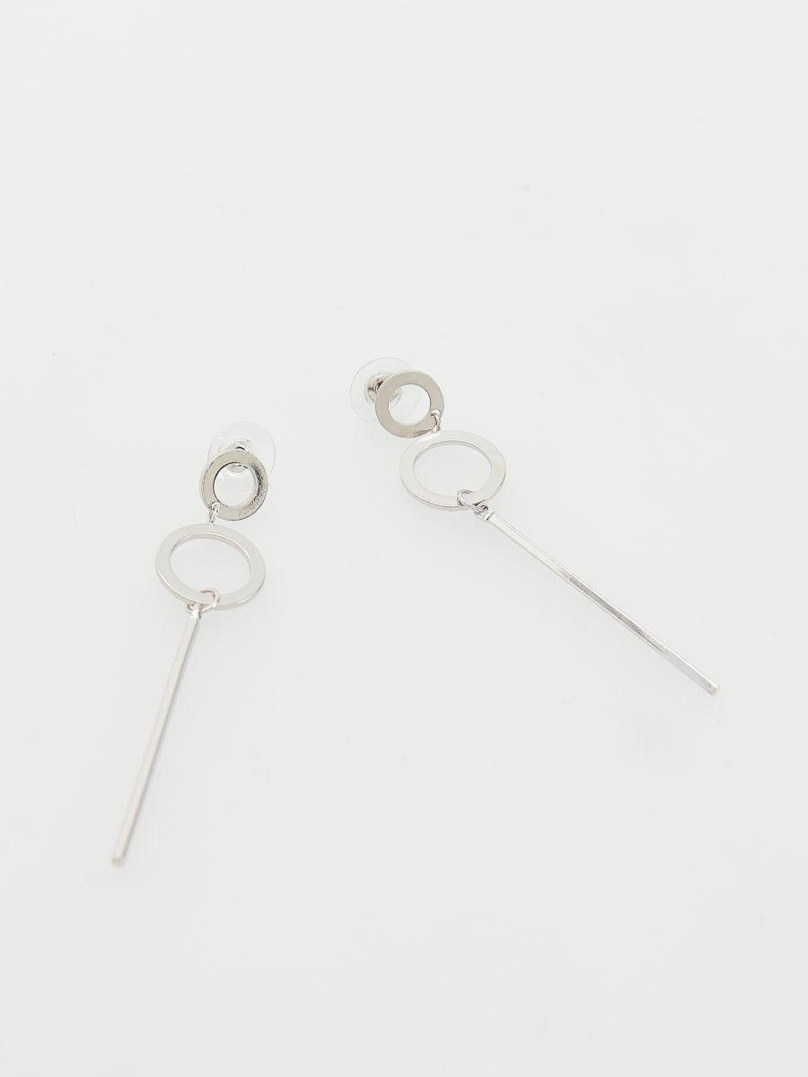 Silver Detailed Earings, Silver, large image number 1