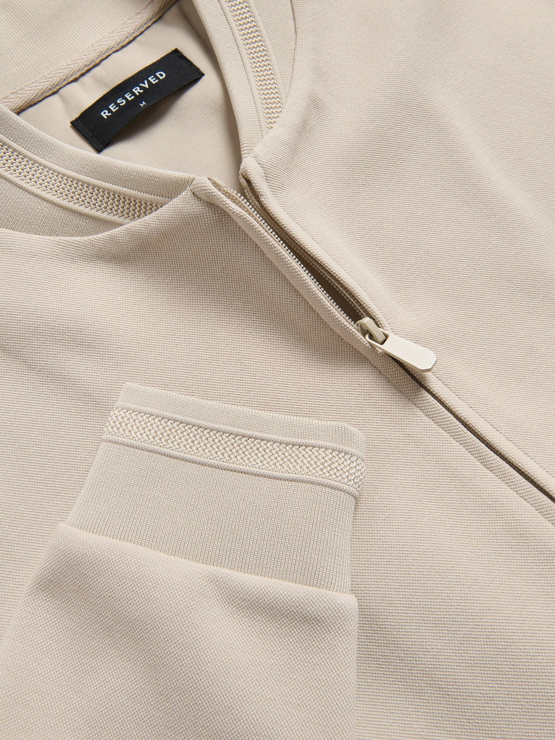 Beige Bomber Sweatshirt, Beige, large image number 1