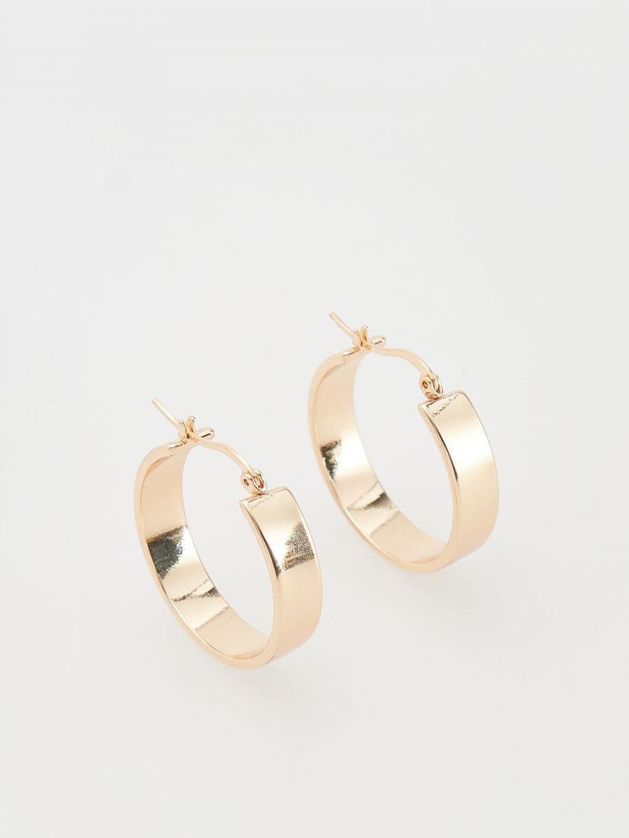 Gold Hoop Earrings, Golden, large image number 1