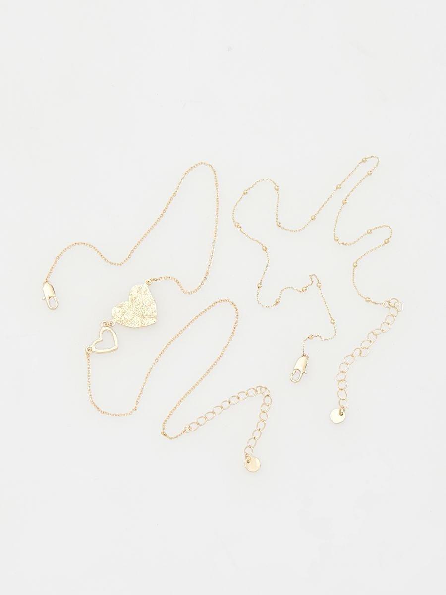 Gold Hearts Necklace, Golden, large image number 1