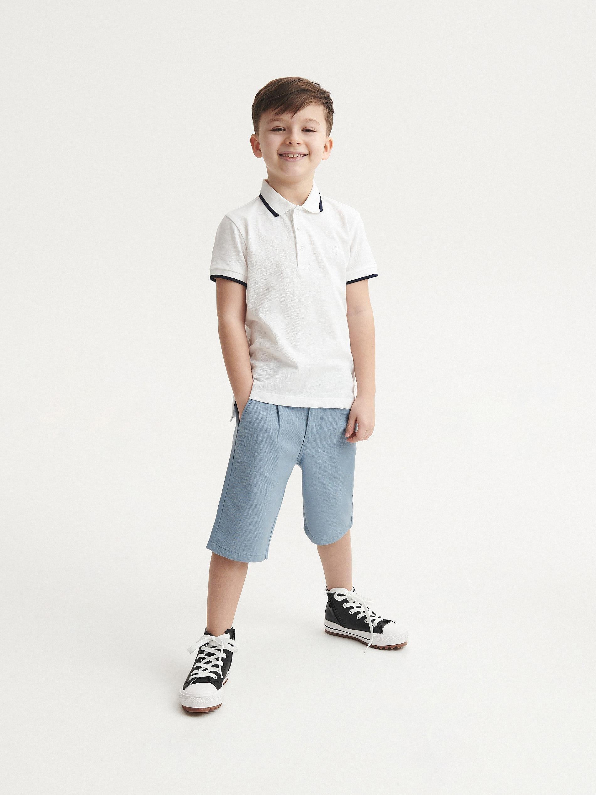 White Cotton Polo Shirt, Kids Boys, , large image number 3