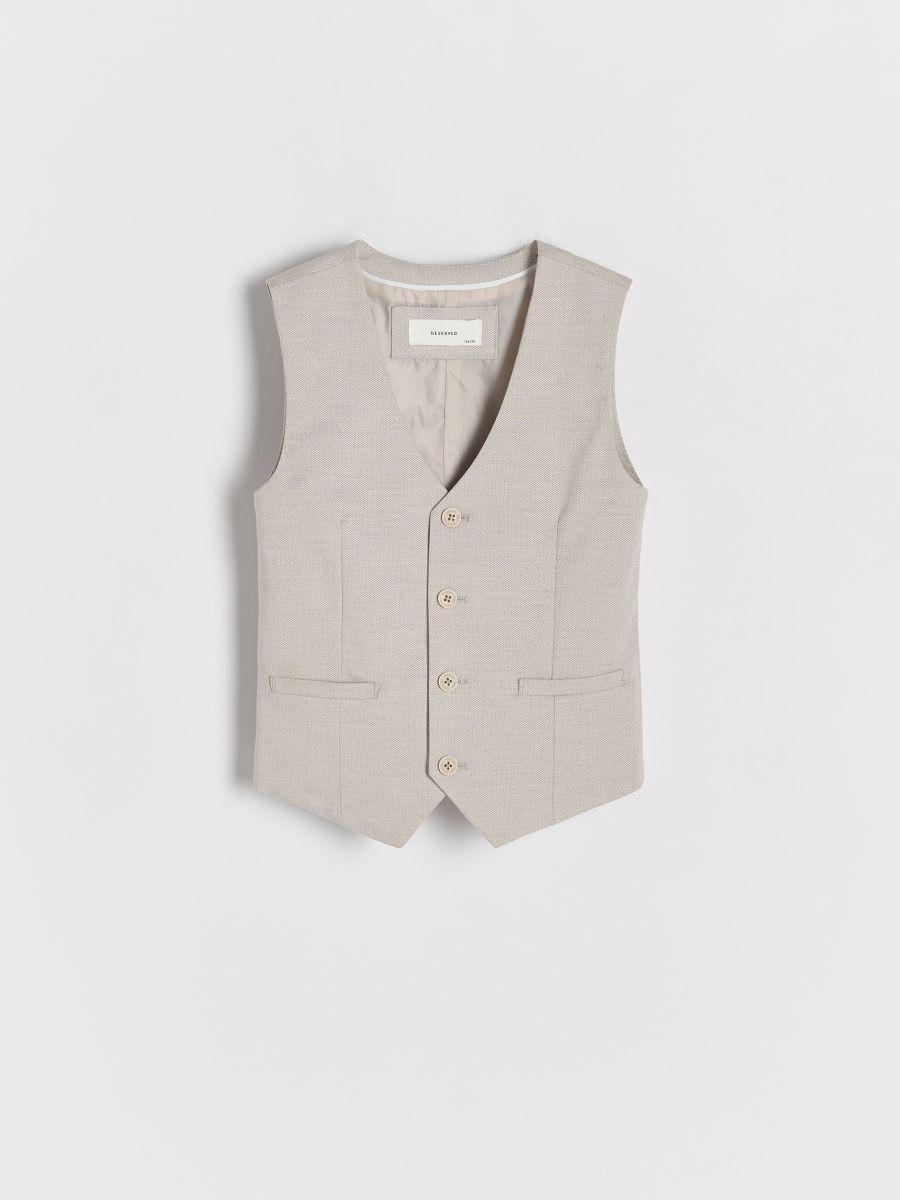 Beige Smart Elongated Waistcoat, Beige, large image number 1