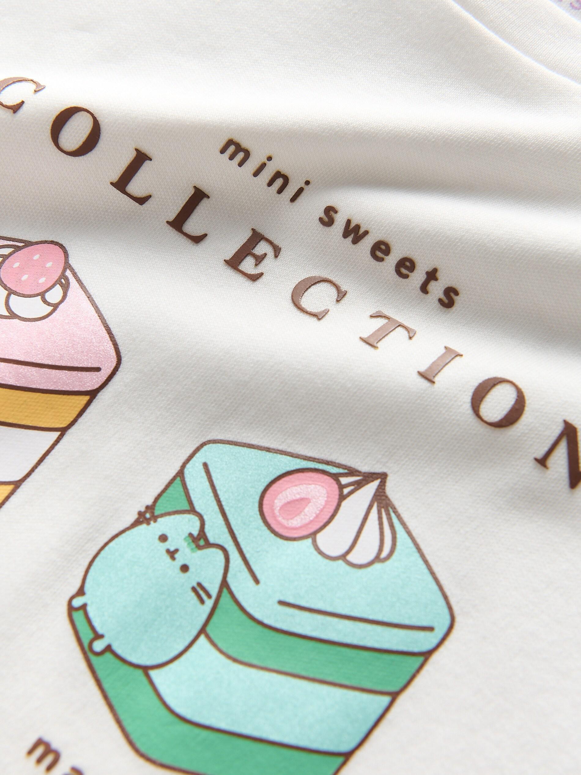 CREAM T-shirt with Pusheen print, Ivory, medium