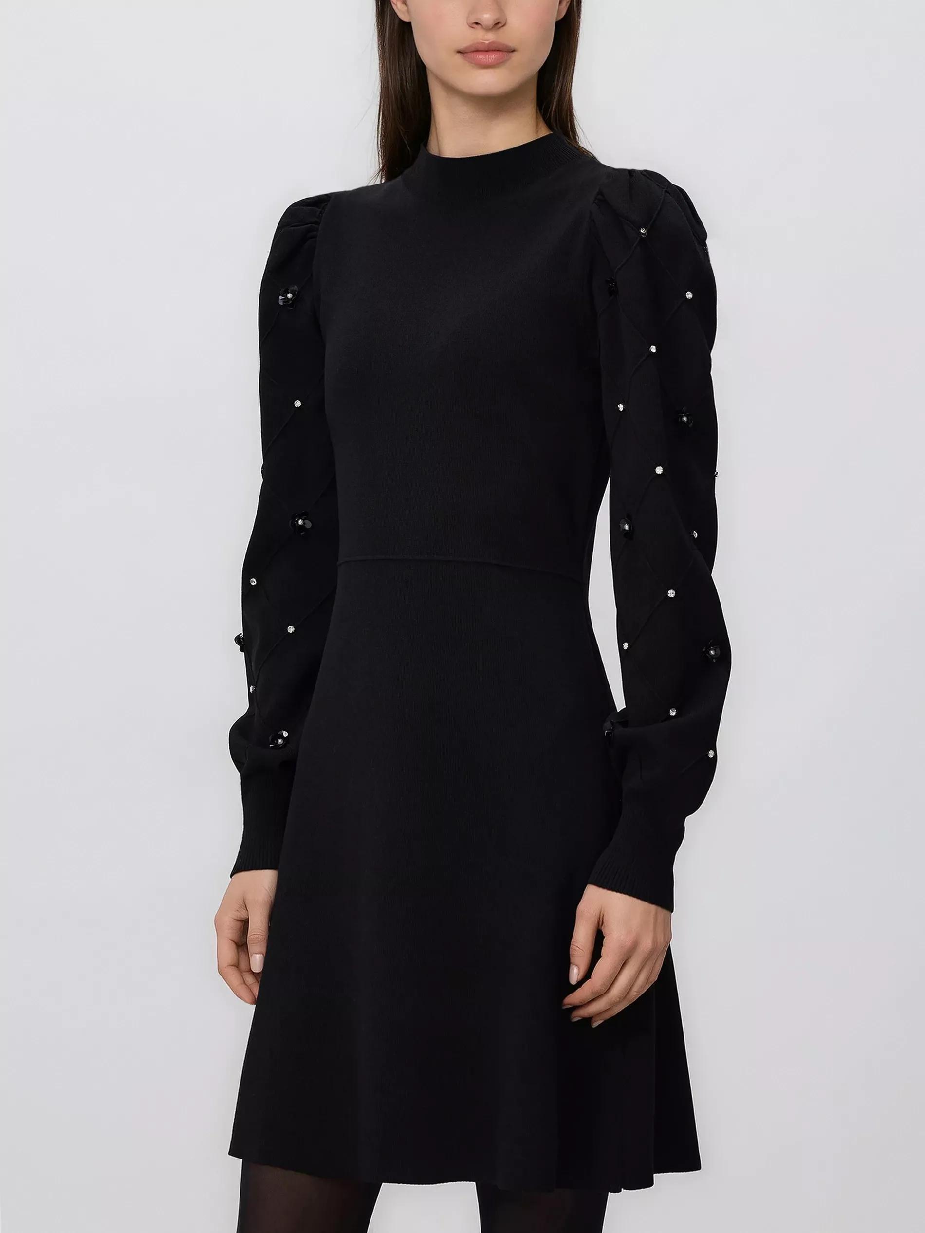 Black Jersey Dress, Black, large image number 1