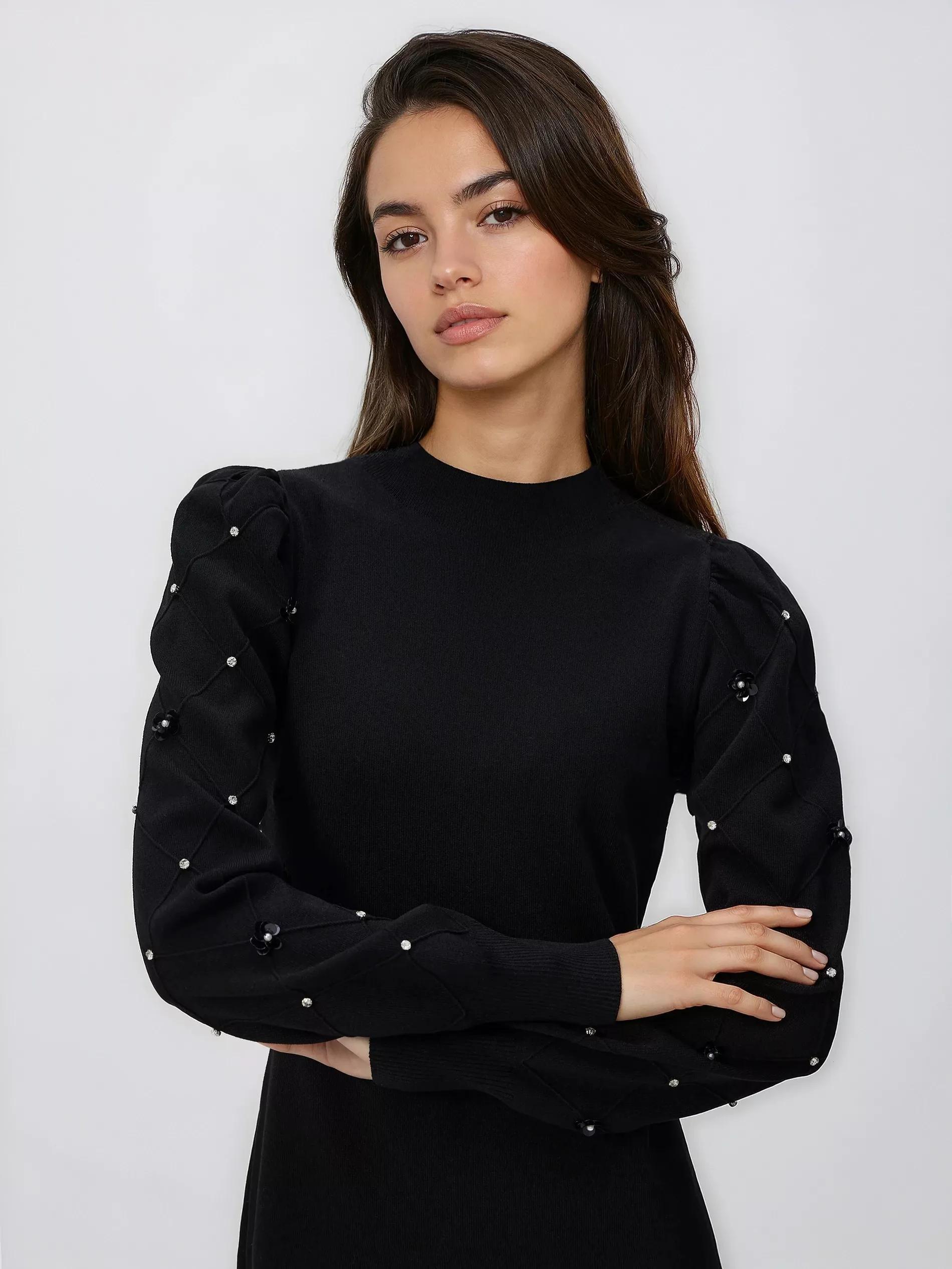 Black Jersey Dress, Black, large image number 2