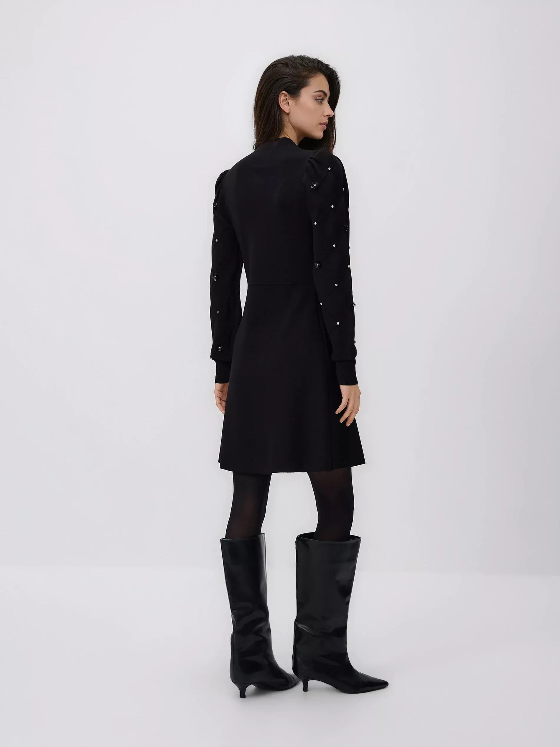 Black Jersey Dress, Black, large image number 3