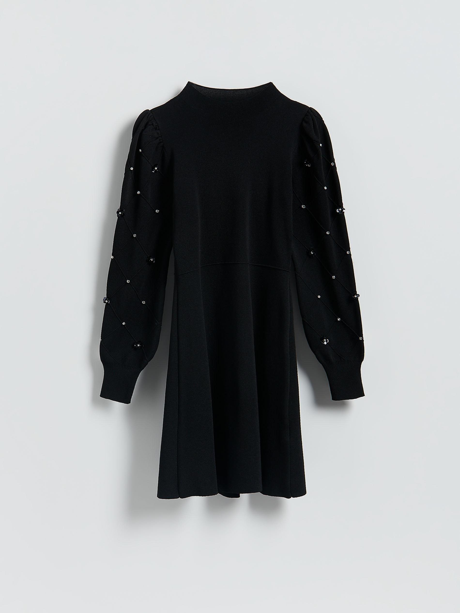 Black Jersey Dress, Black, large image number 4