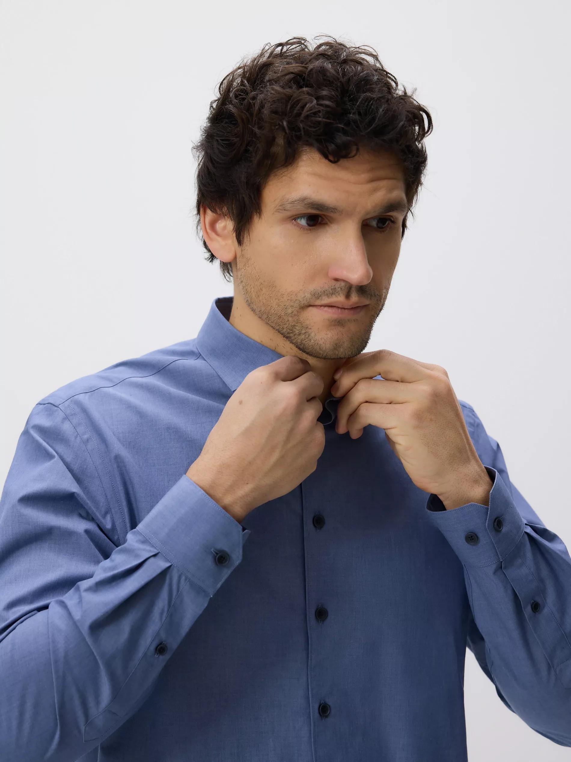 Navy Regular Fit Cotton Shirt, Navy, large image number 0