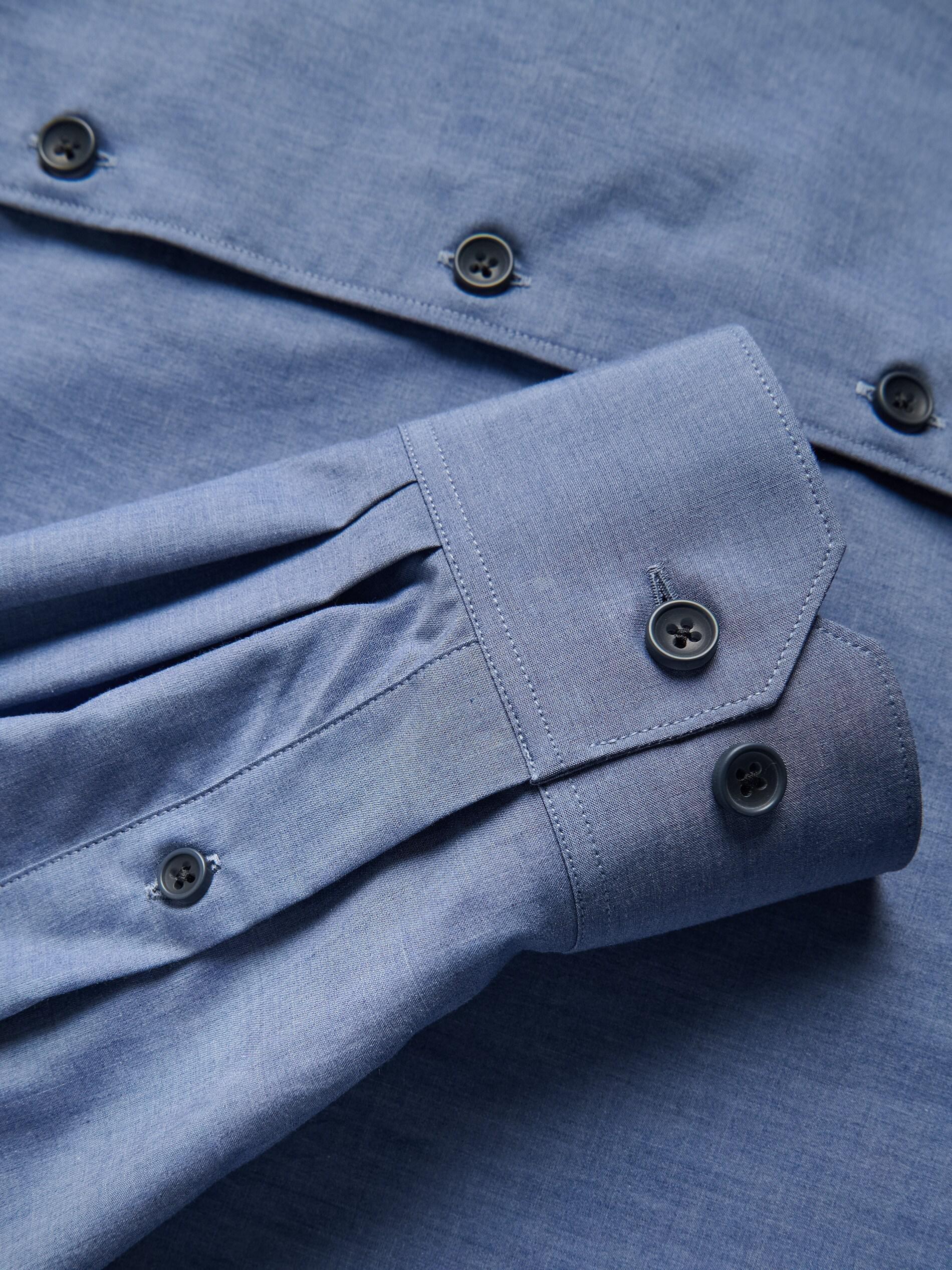 Navy Regular Fit Cotton Shirt, Navy, large image number 4