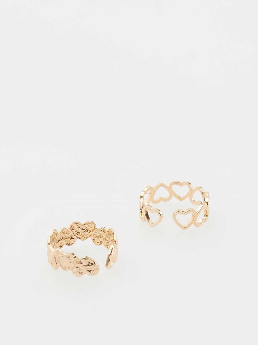 Gold Rings Set Of 2, Golden, large image number 1