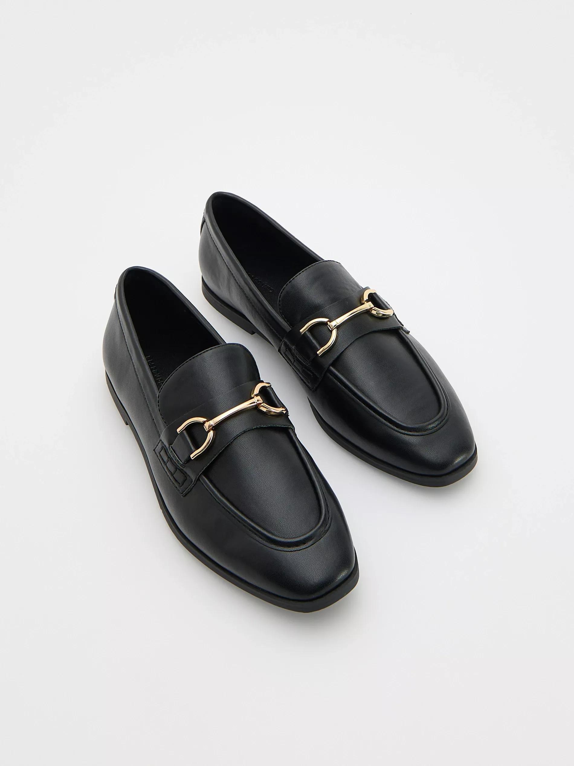 Black Loafers With Decorative Buckle, , large image number 1