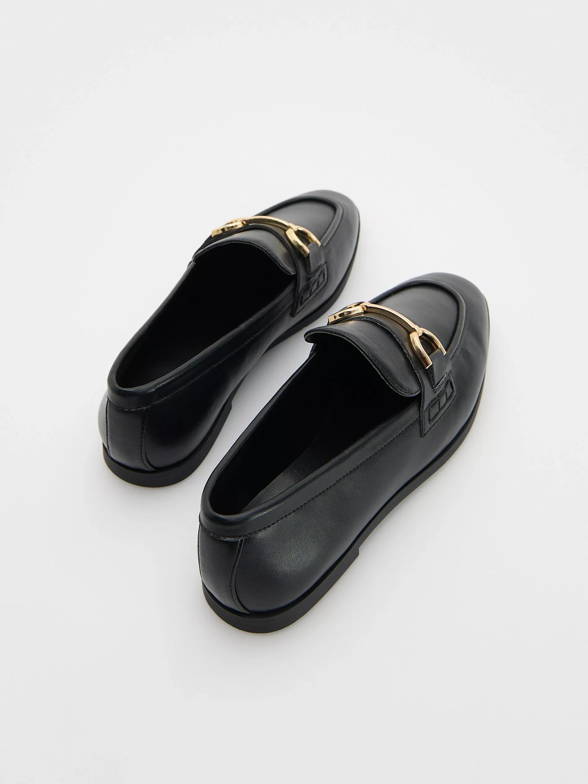 Black Loafers With Decorative Buckle, , large image number 4