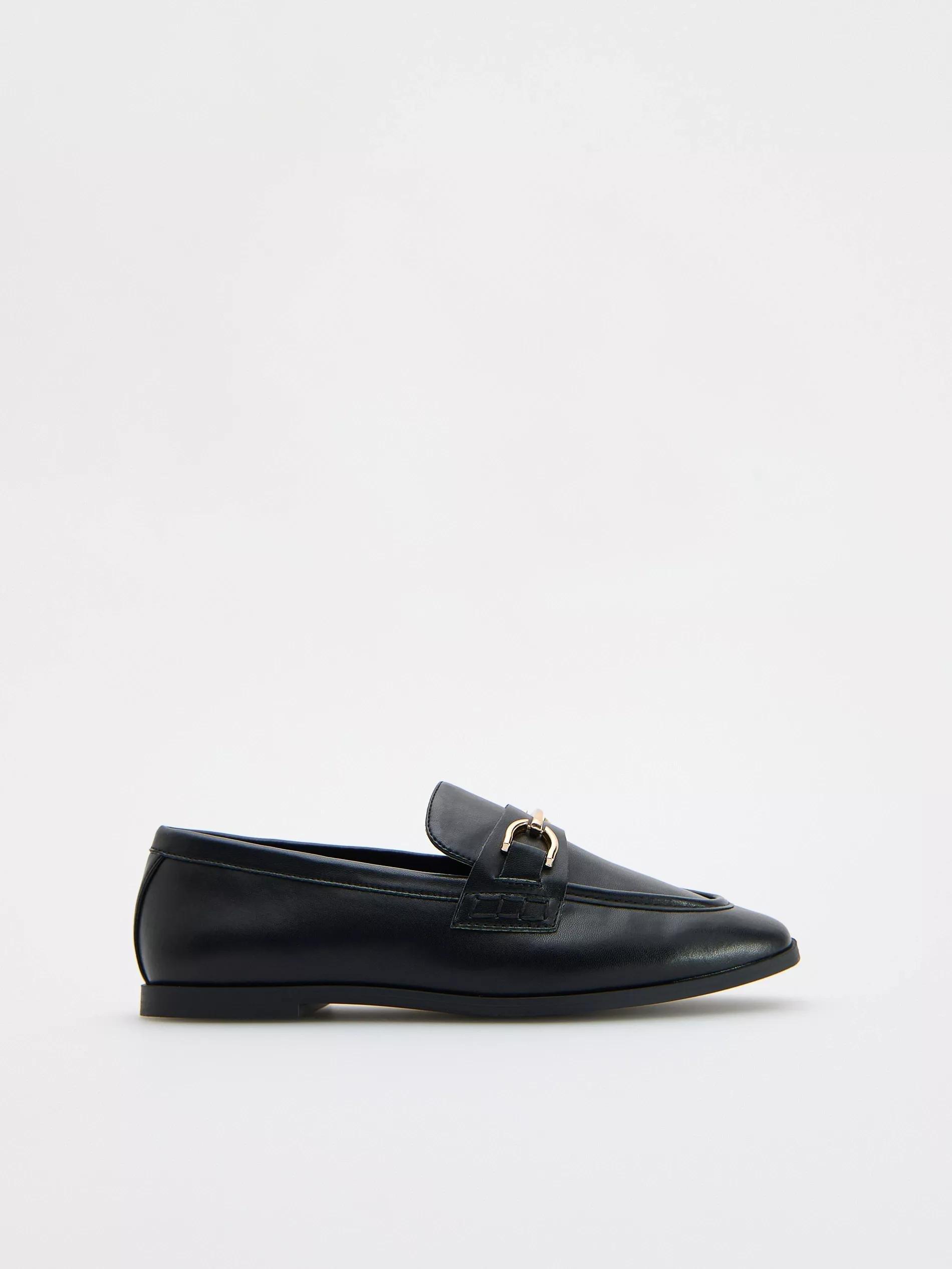 Black Loafers With Decorative Buckle, , large image number 5