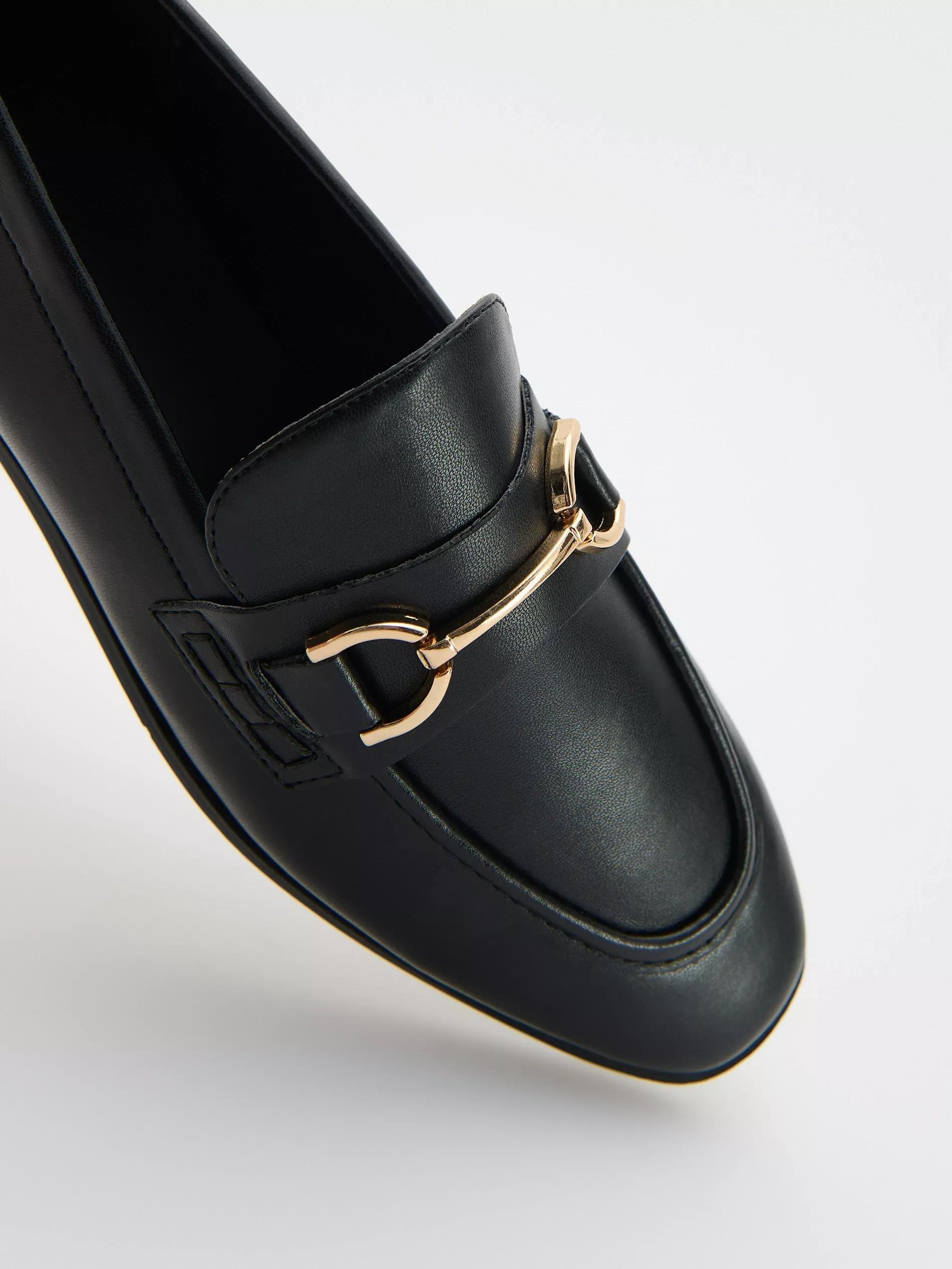 Black Loafers With Decorative Buckle, , large image number 7
