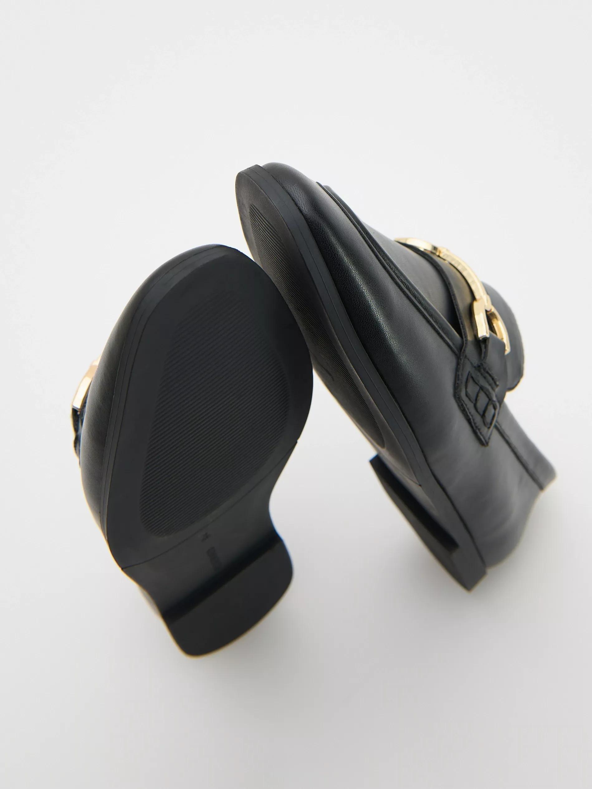 Black Loafers With Decorative Buckle, , large image number 8