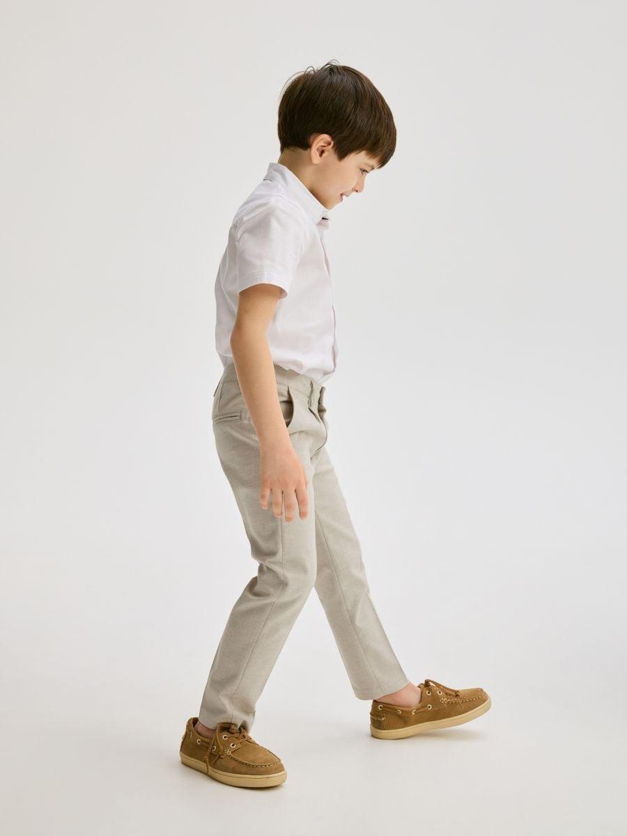 Beige Elegant Trousers With Added Viscose, , large image number 0