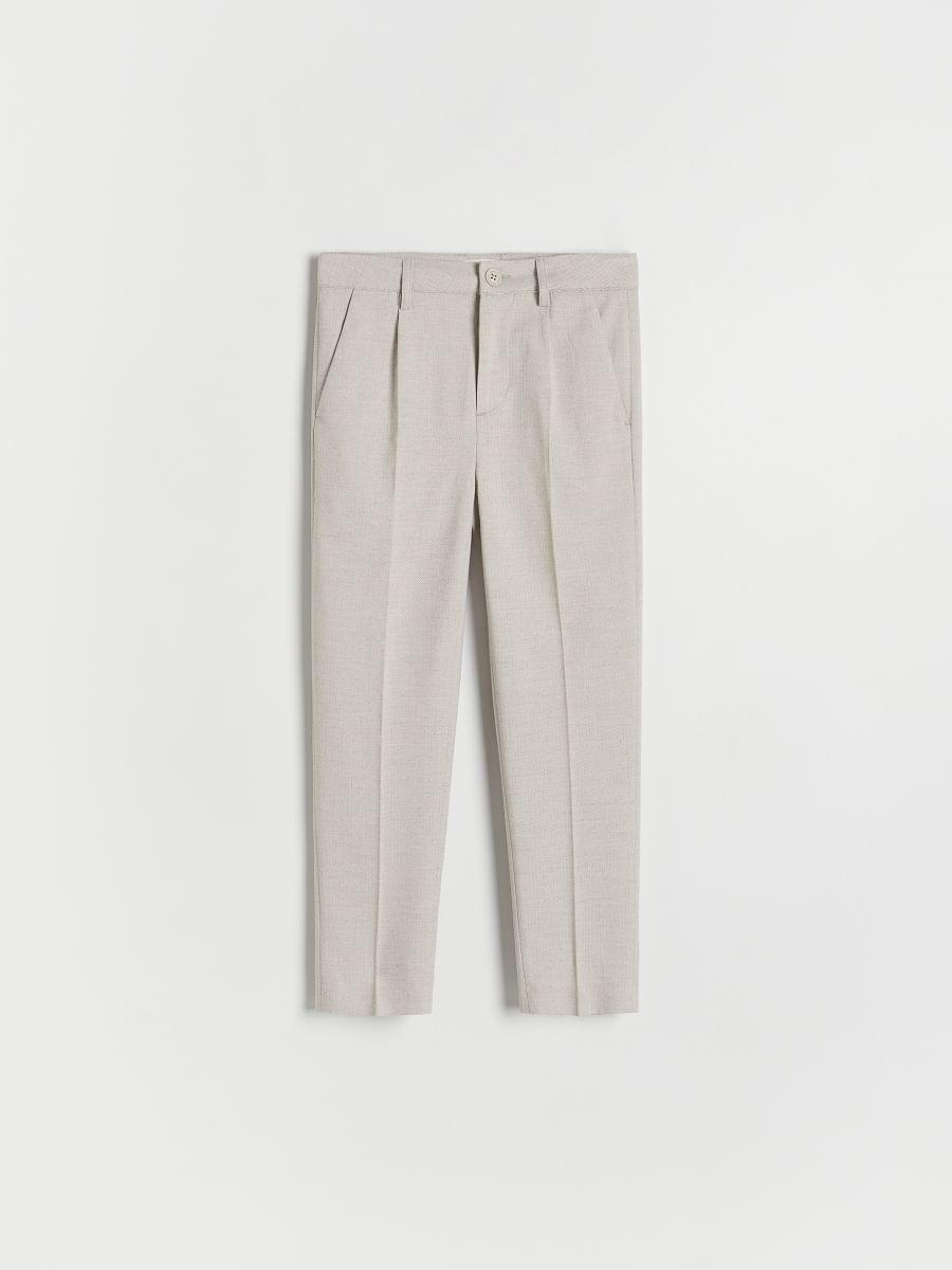 Beige Elegant Trousers With Added Viscose, , large image number 1