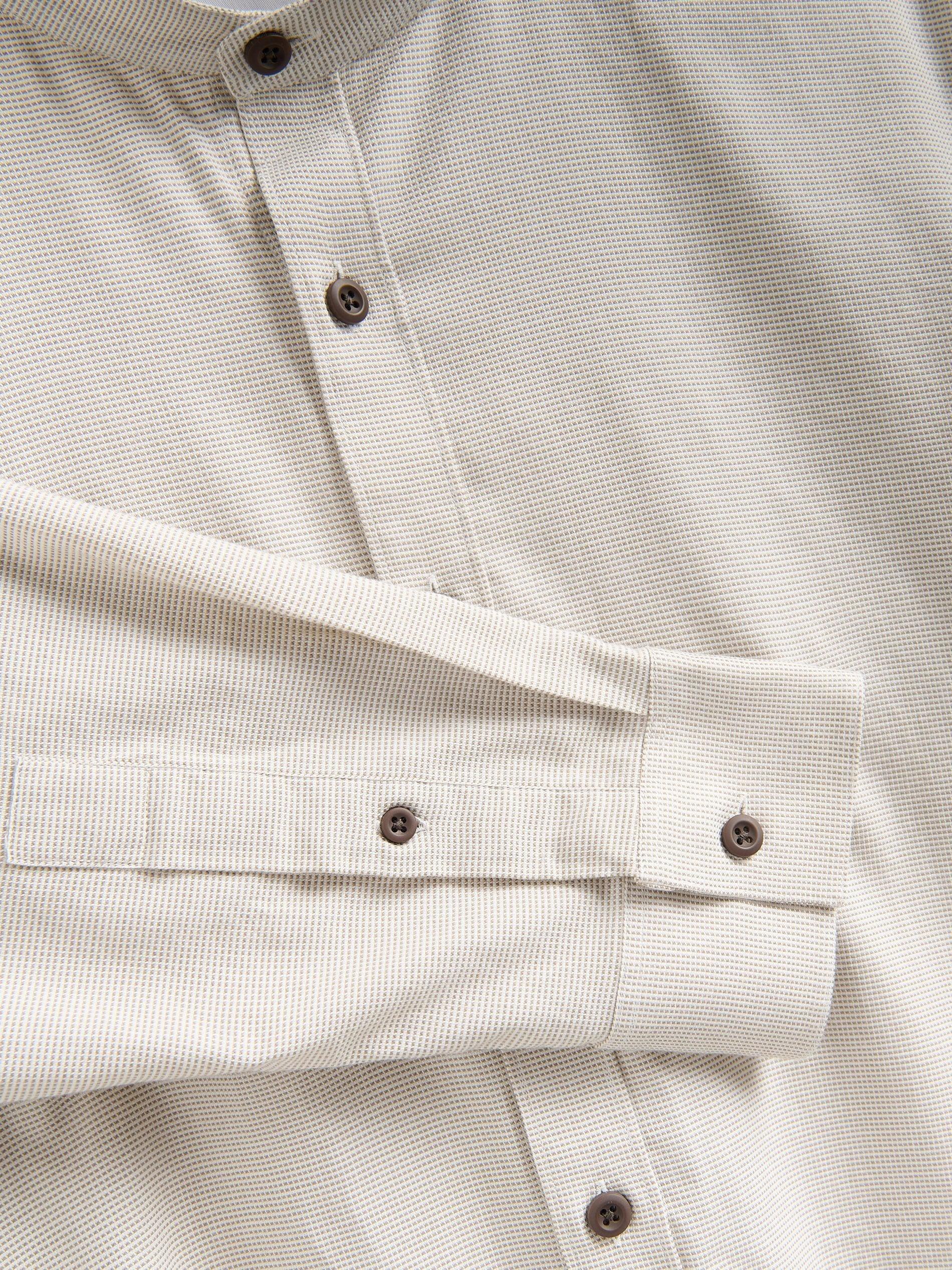 Beige Slim Fit Shirt With Stand Up Collar, Beige, large image number 5