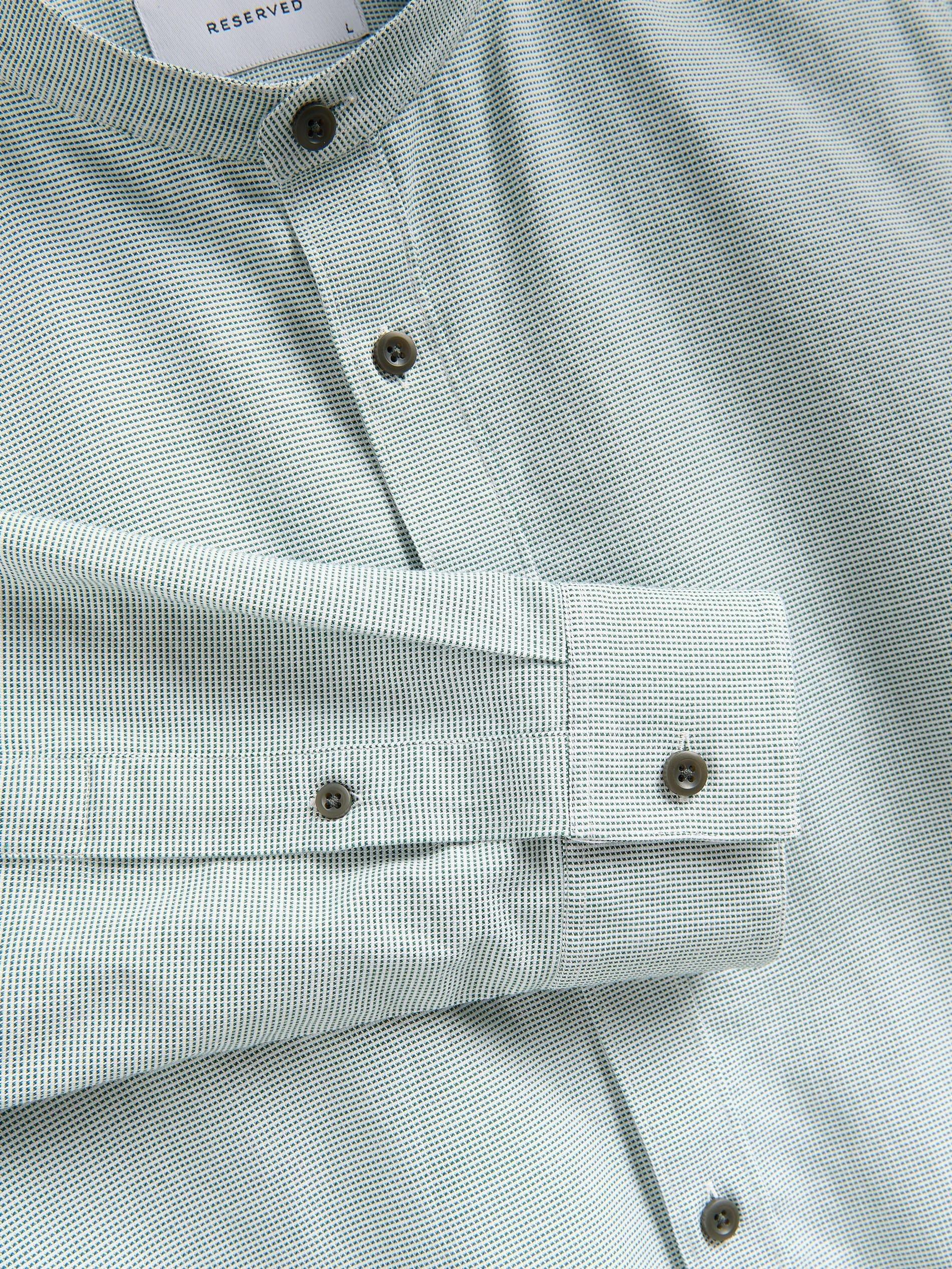 Green Slim Fit Shirt With Stand Up Collar, Green, large image number 4