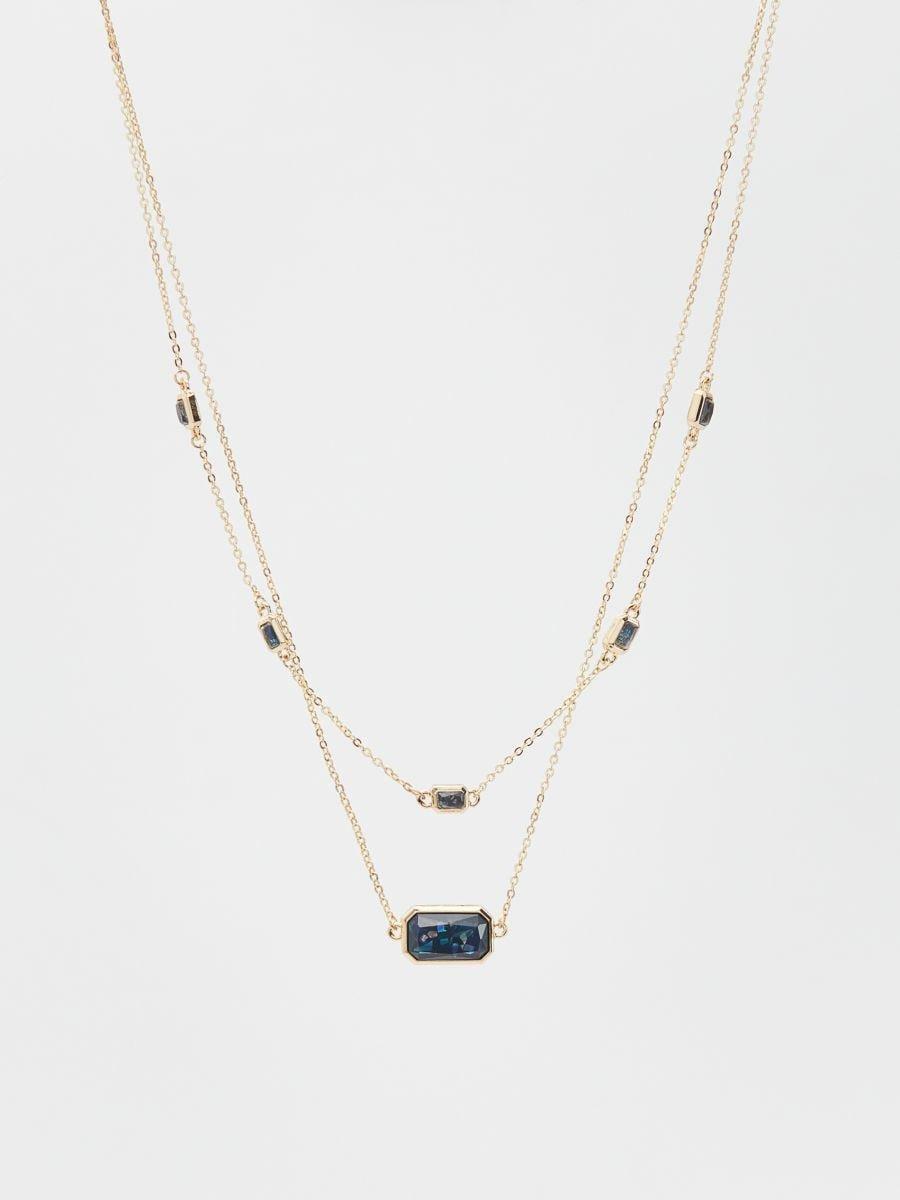 Multicolour Necklace With Crystal Stones, Set Of 2, Multicolor, large image number 0