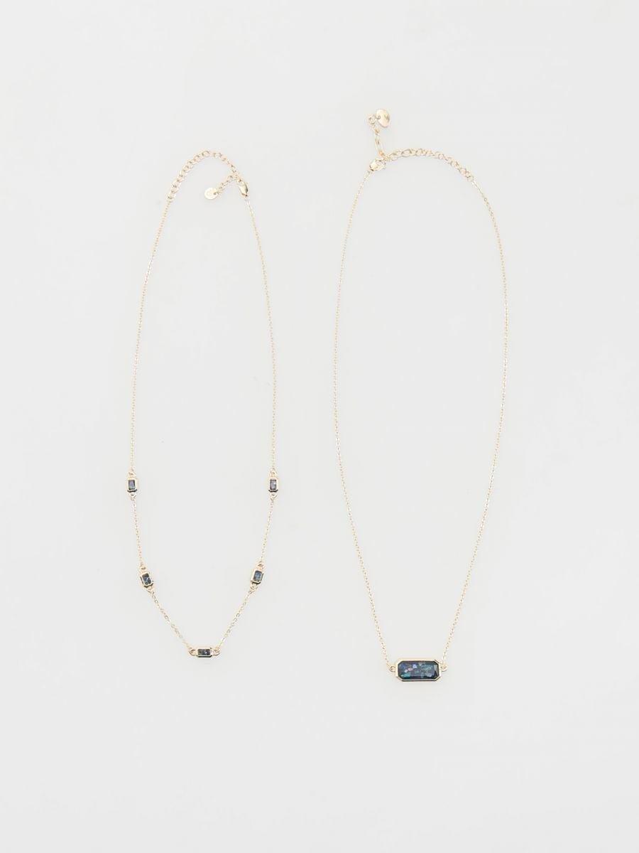 Multicolour Necklace With Crystal Stones, Set Of 2, Multicolor, large image number 3
