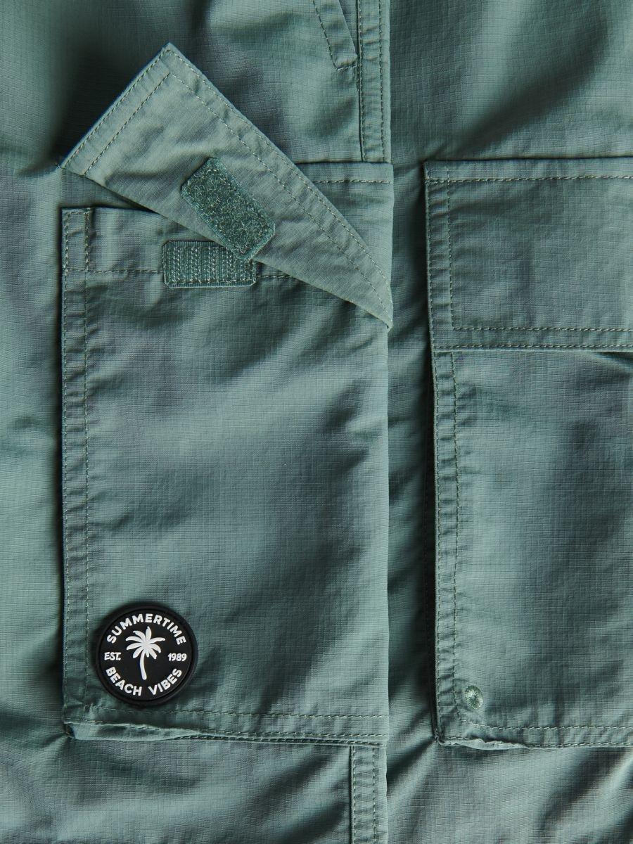 Green Lined Swimming Shorts, Kids Boys, , large image number 2