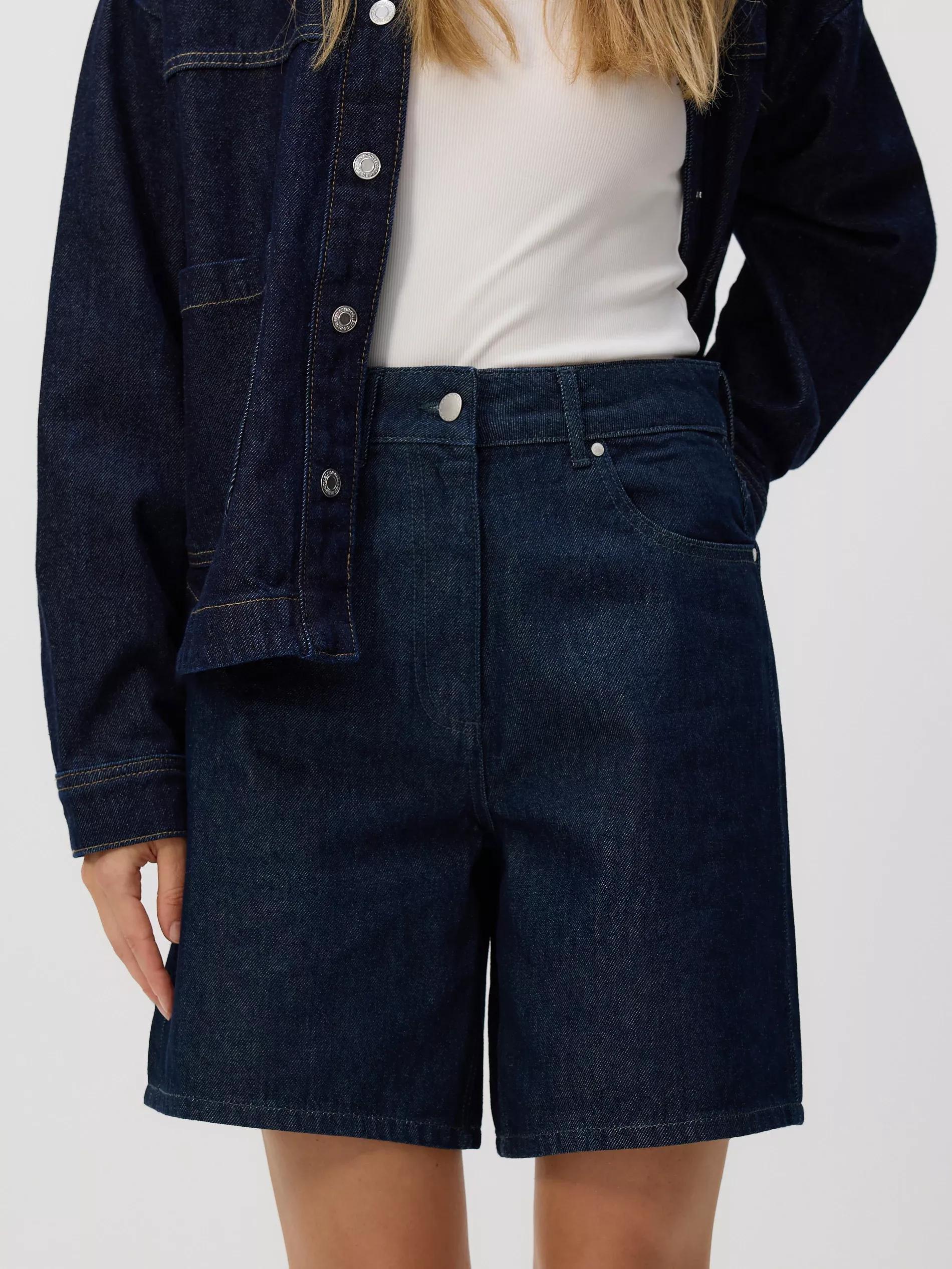 Navy Denim Bermuda Shorts, , large image number 1