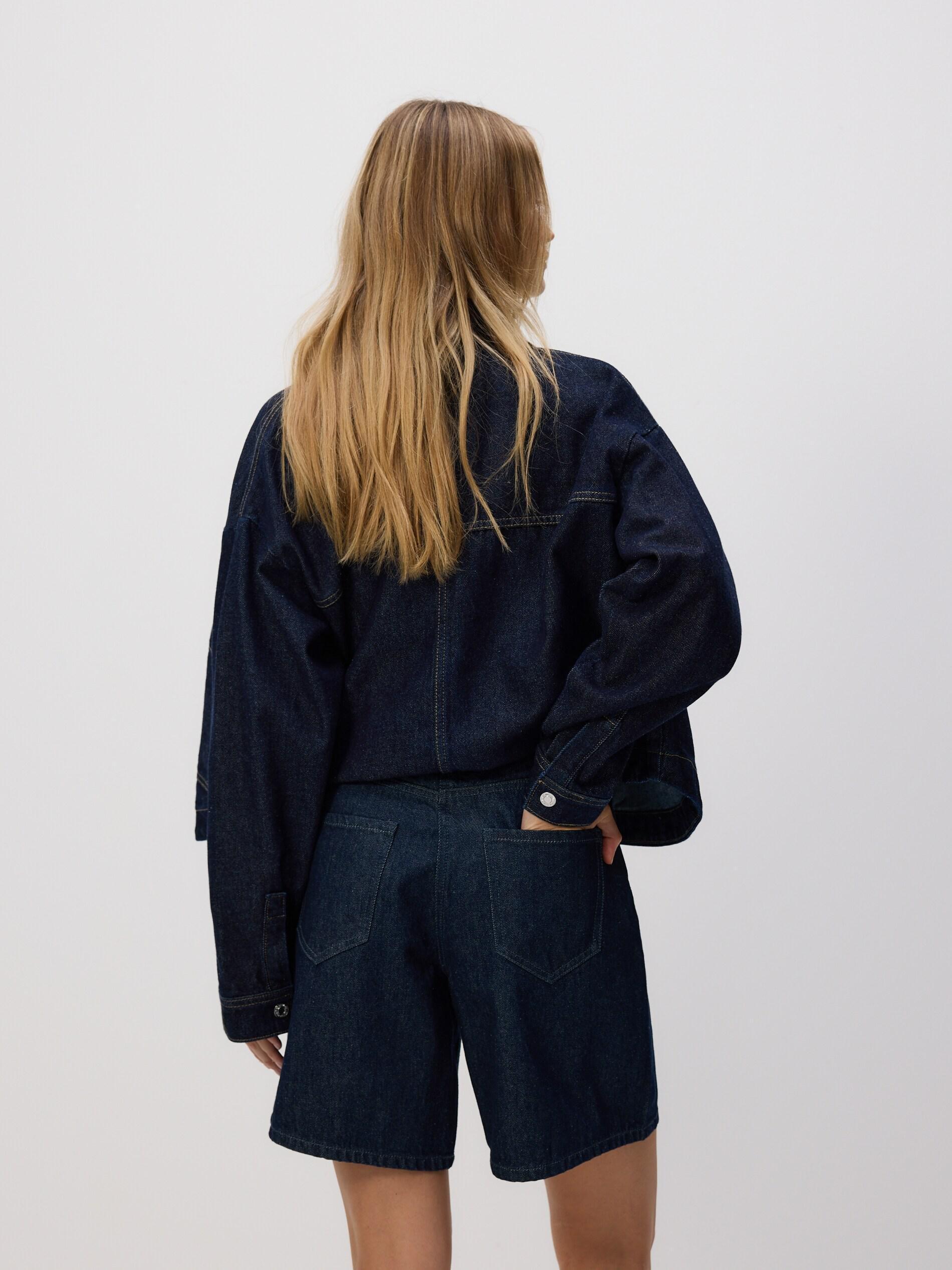 Navy Denim Bermuda Shorts, Navy, large image number 3