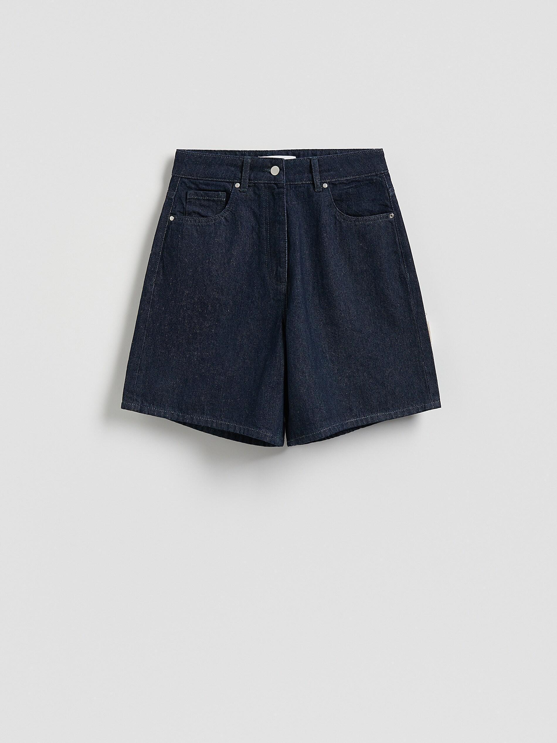 Navy Denim Bermuda Shorts, Navy, large image number 4