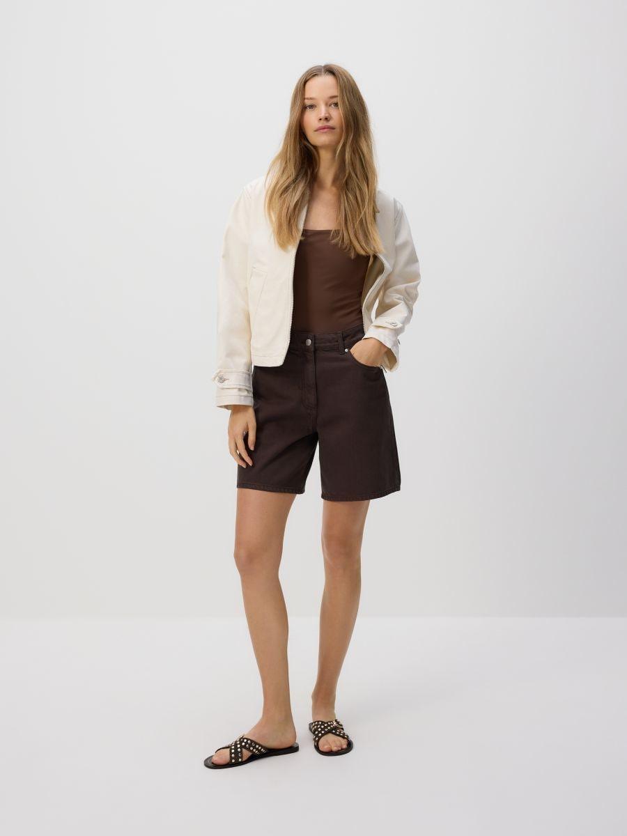 Denim bermuda shorts, , large image number 0