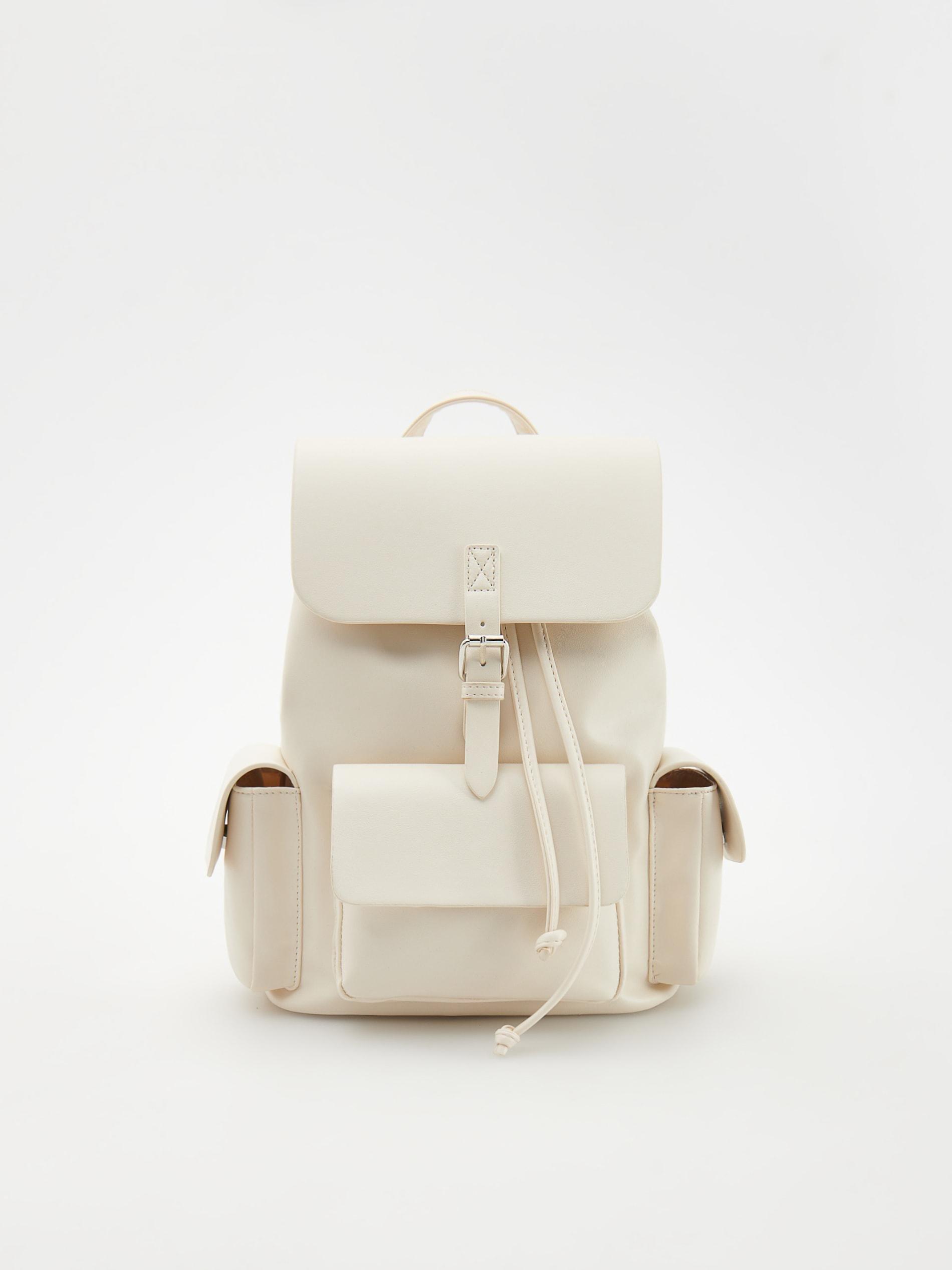 Reserved - White Faux Leather Backpack