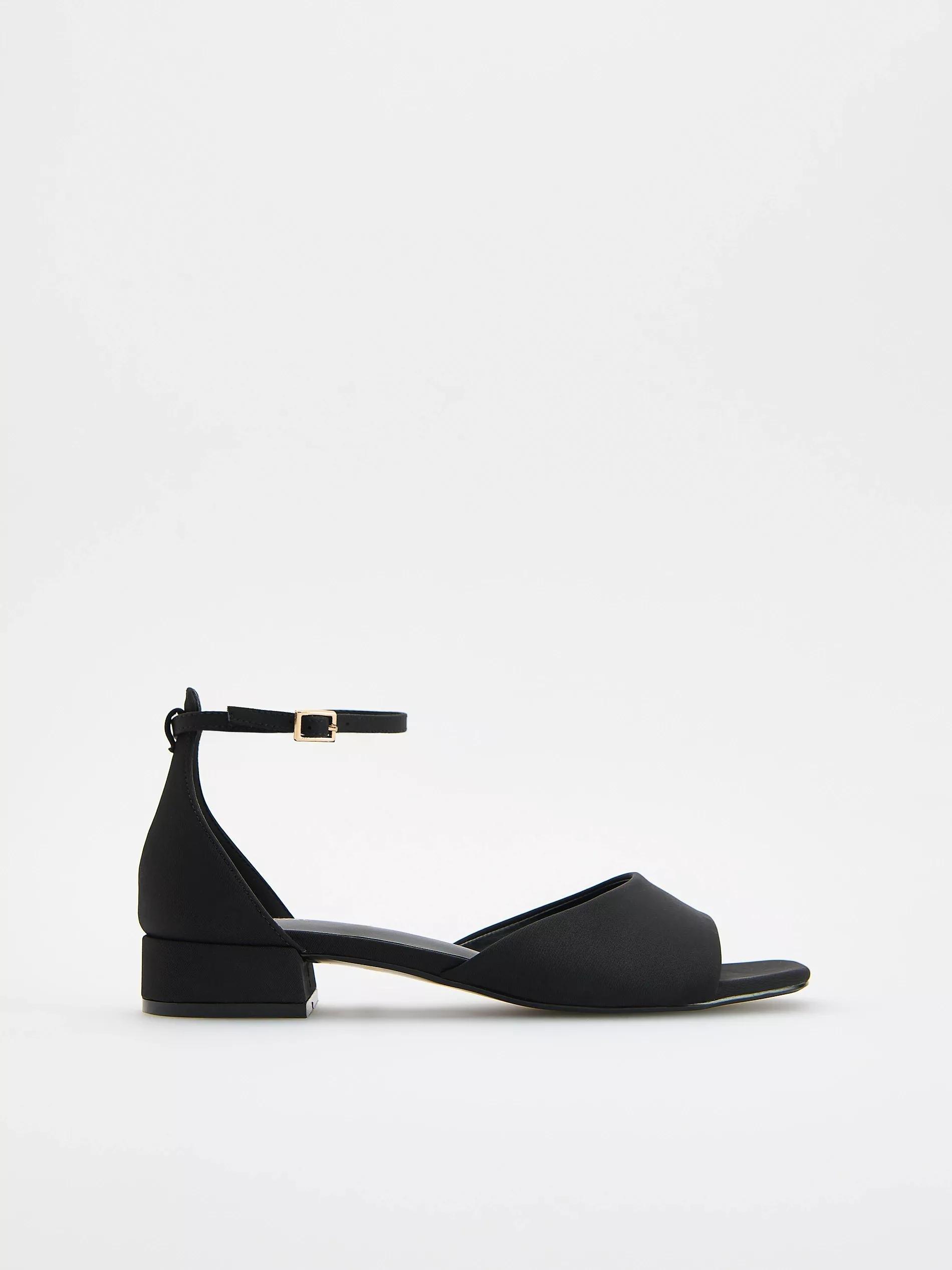 Black Heeled Sandals, Black, large image number 0