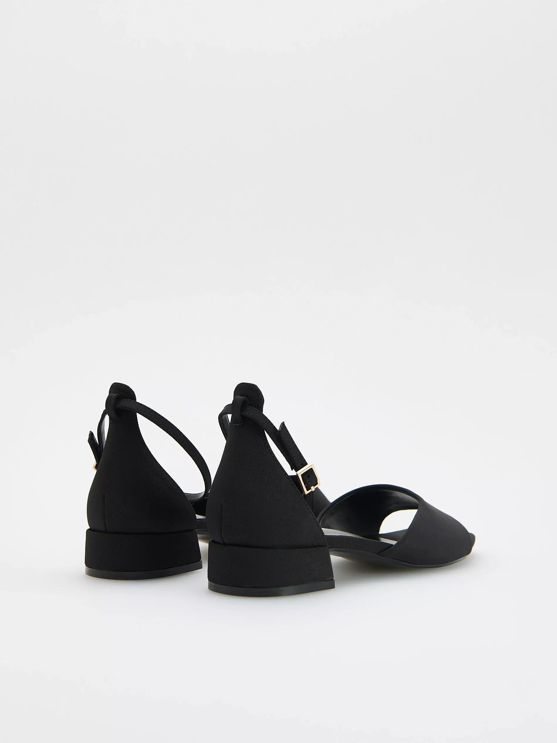 Black Heeled Sandals, Black, large image number 2