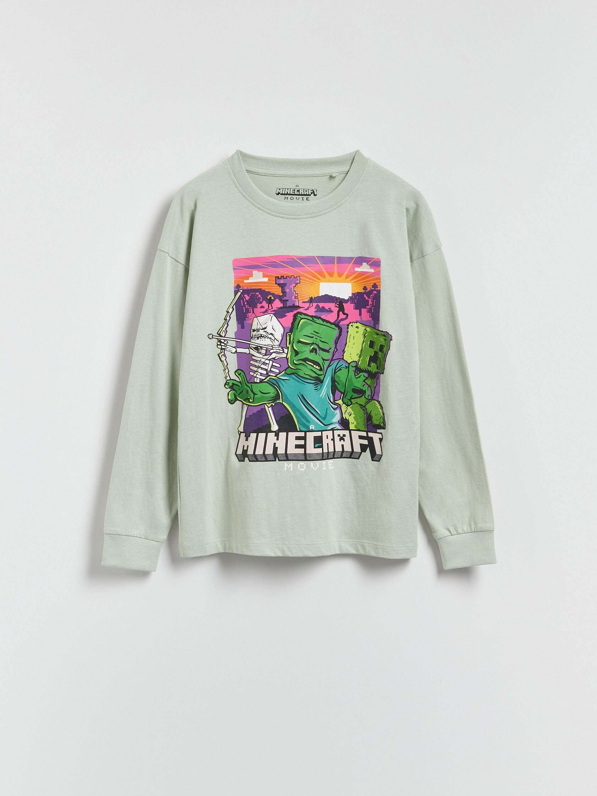 PALE GREEN Minecraft long sleeve T-shirt, Green, large image number 0