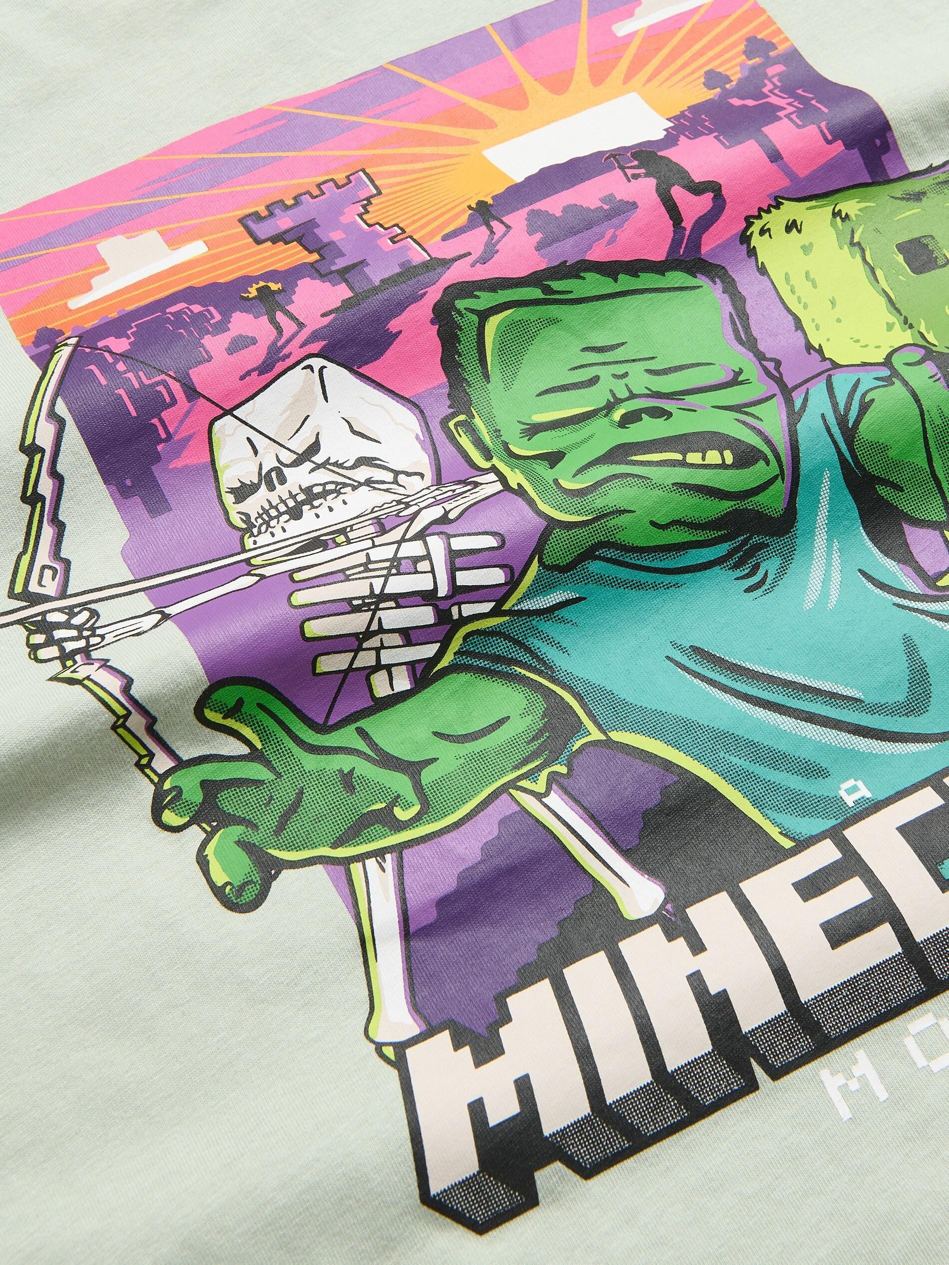 PALE GREEN Minecraft long sleeve T-shirt, Green, large image number 1