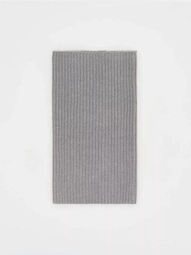 Grey Snood Made Of Structured Fabric, Light grey, large image number 0