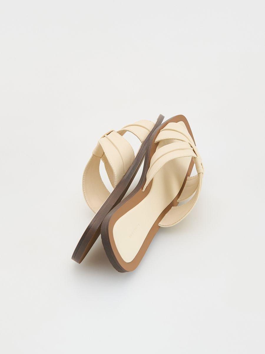 Cream Mules With Straps, , large image number 2