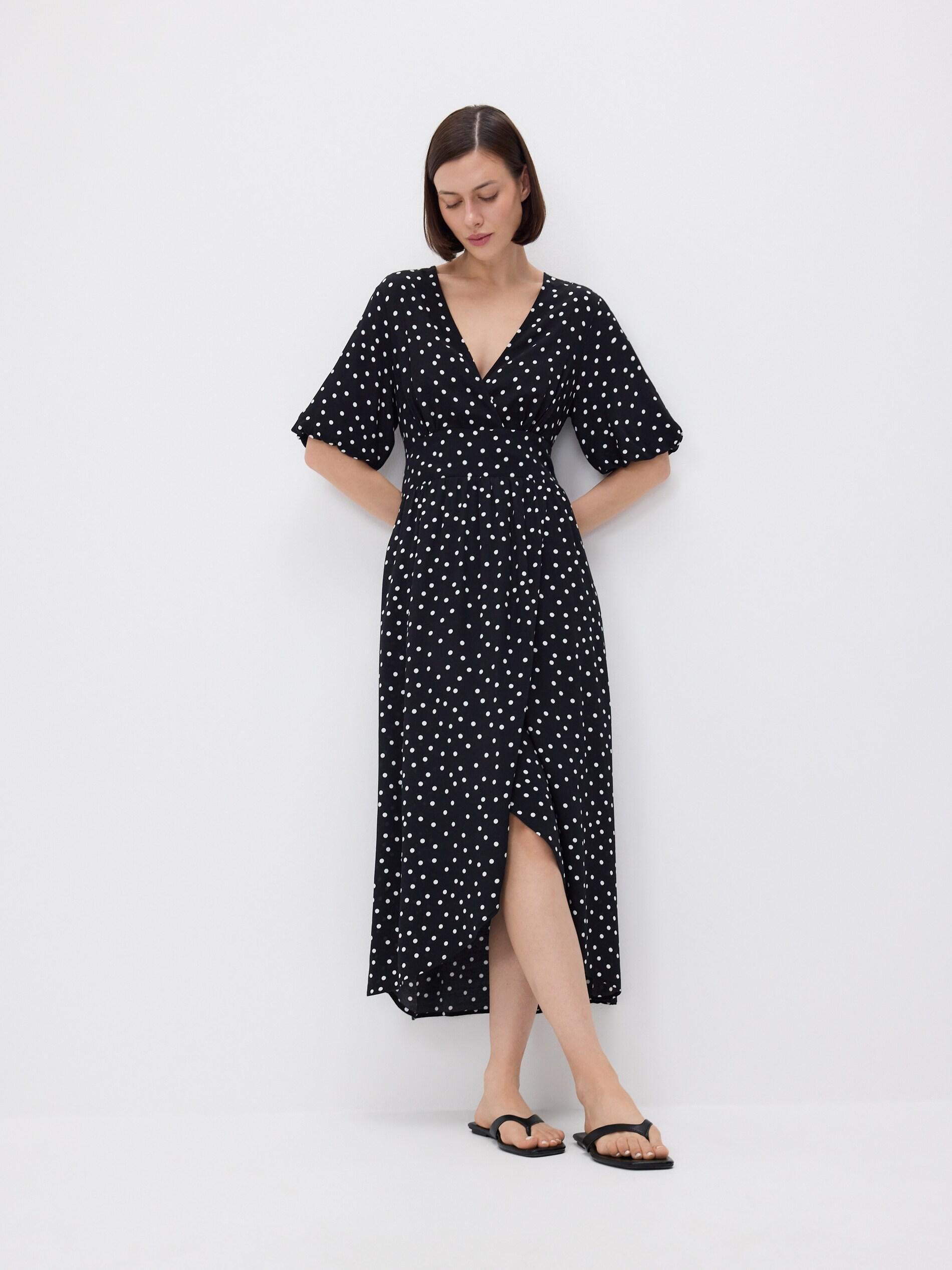 Black Viscose Dress, Black, medium