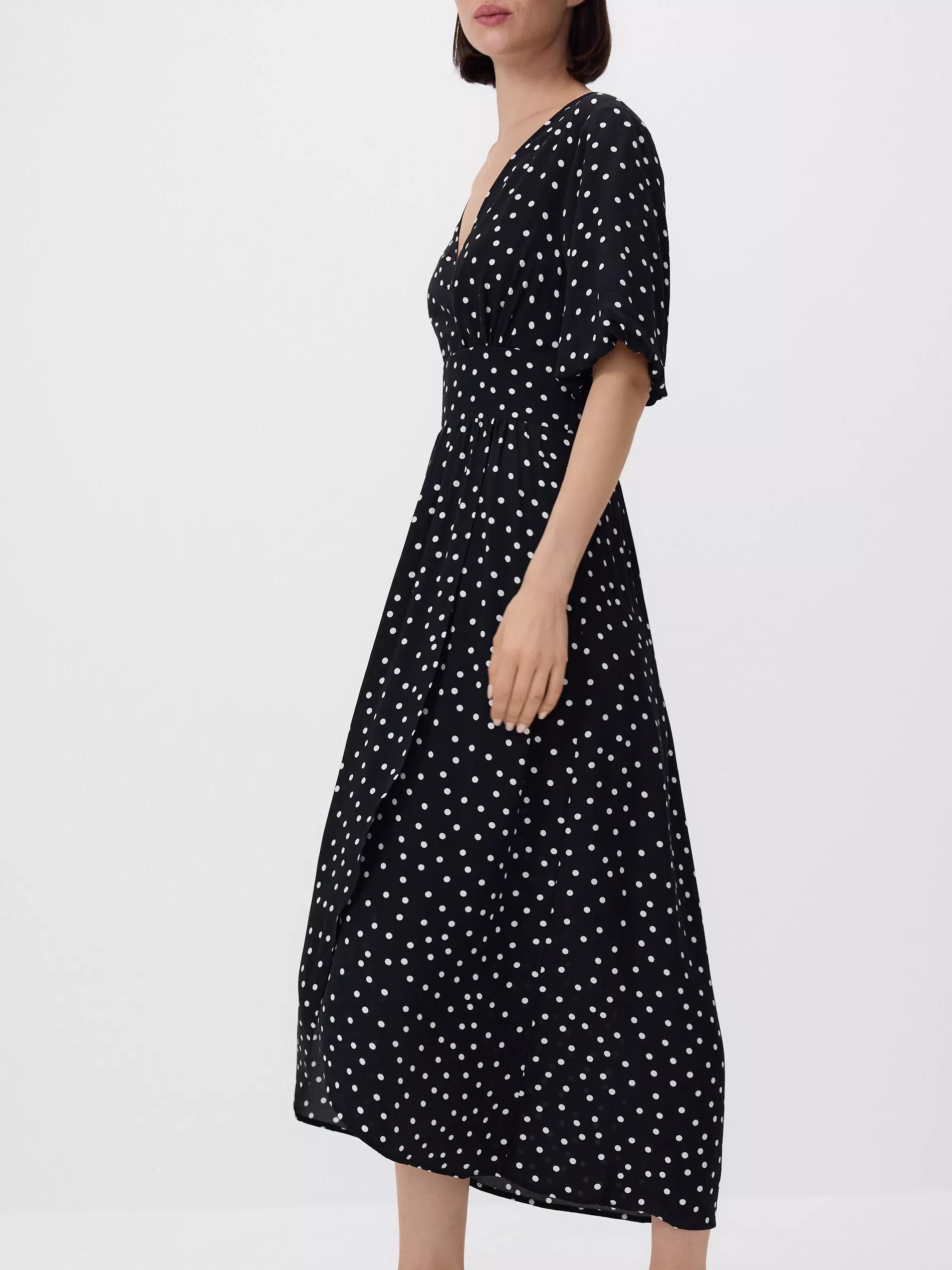 Black Viscose Dress, Black, large image number 1