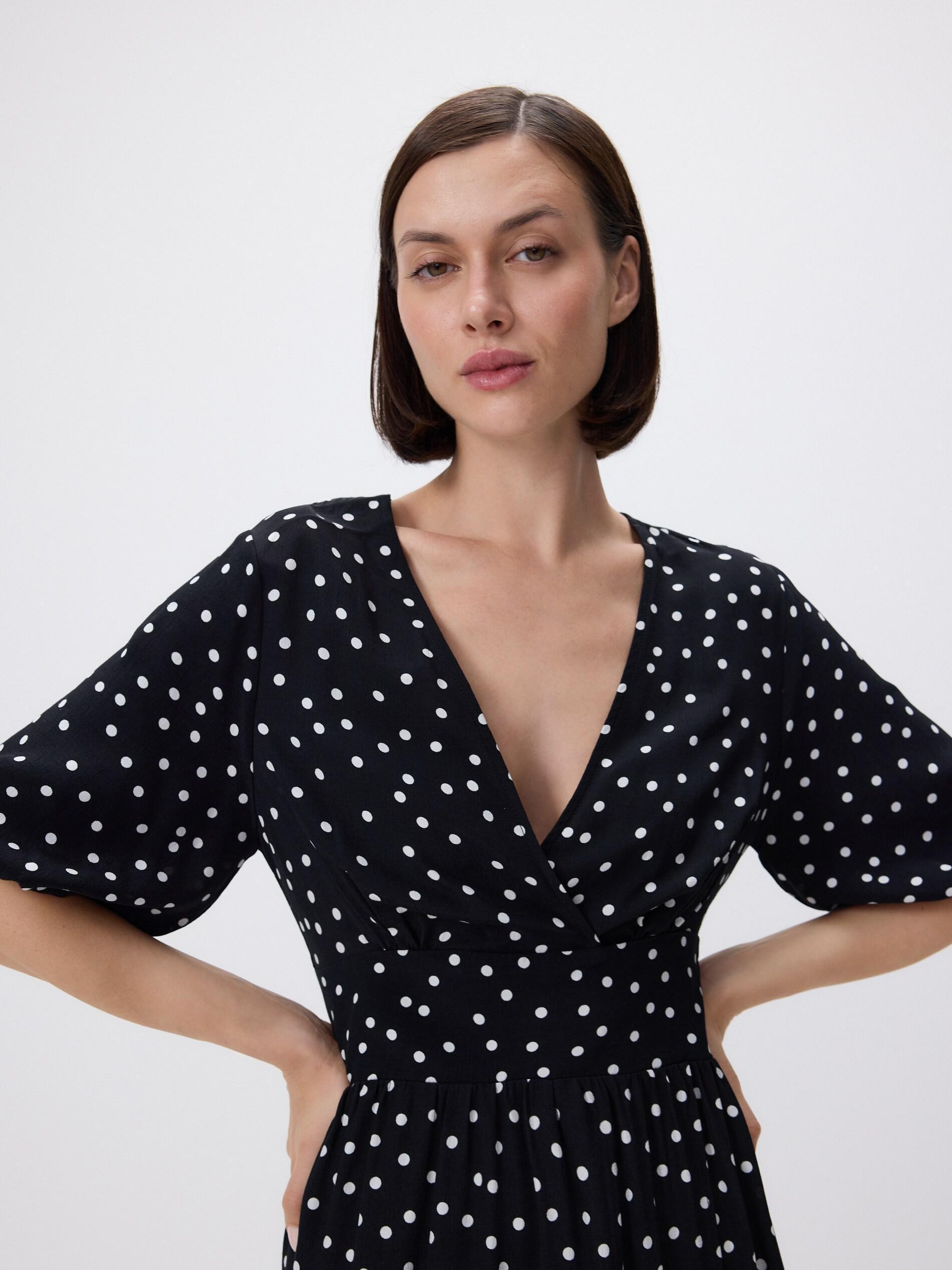 Black Viscose Dress, Black, medium