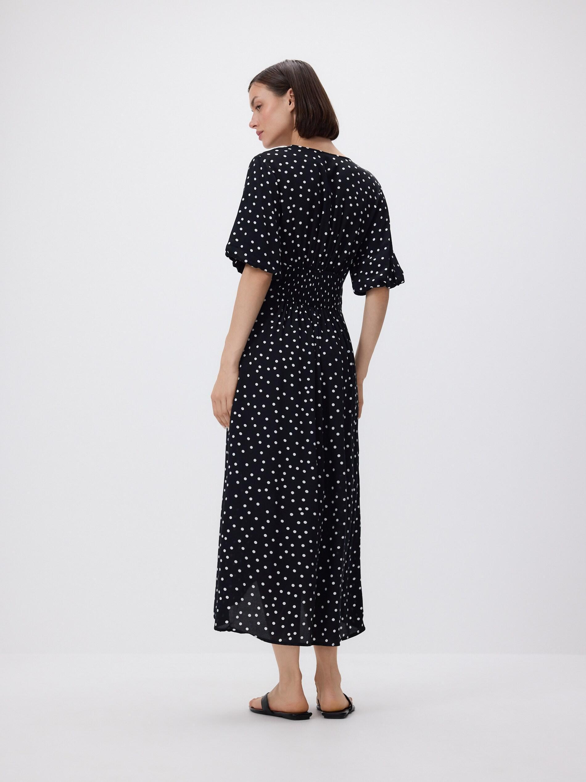 Black Viscose Dress, Black, large image number 3