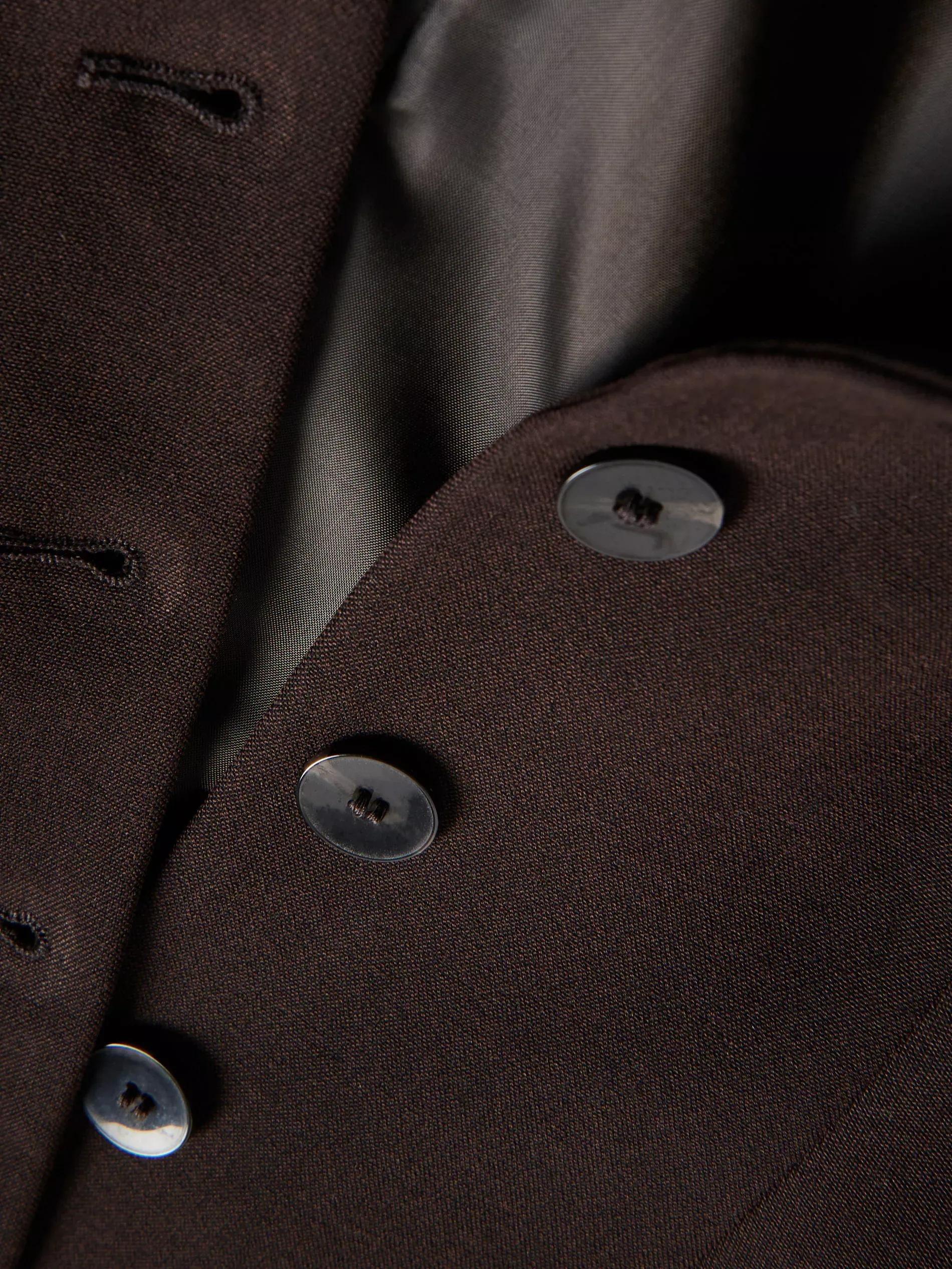 DARK BROWN Viscose rich vest, Brown, large image number 5