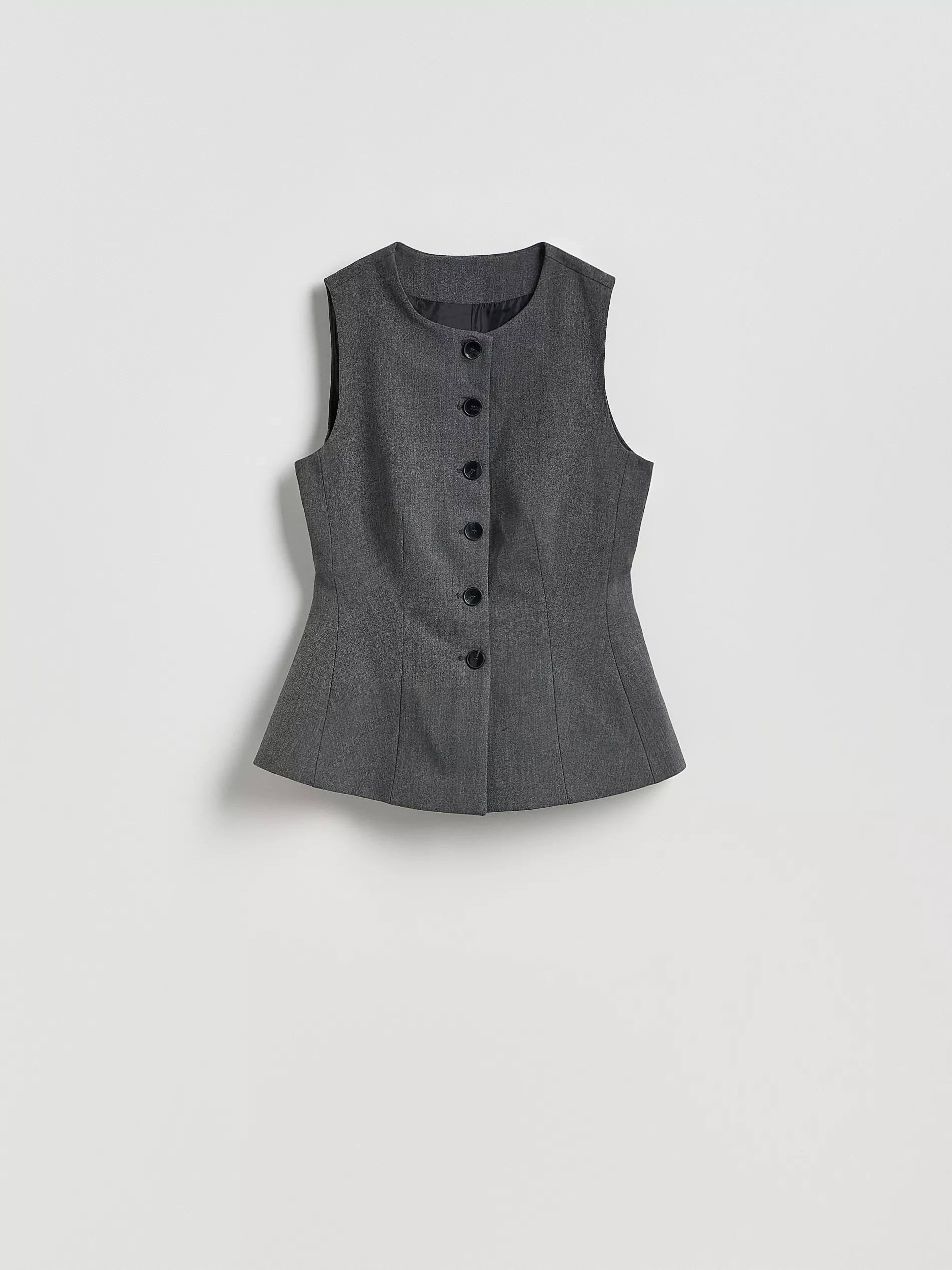 DARK GREY Viscose rich vest, Grey, large image number 5
