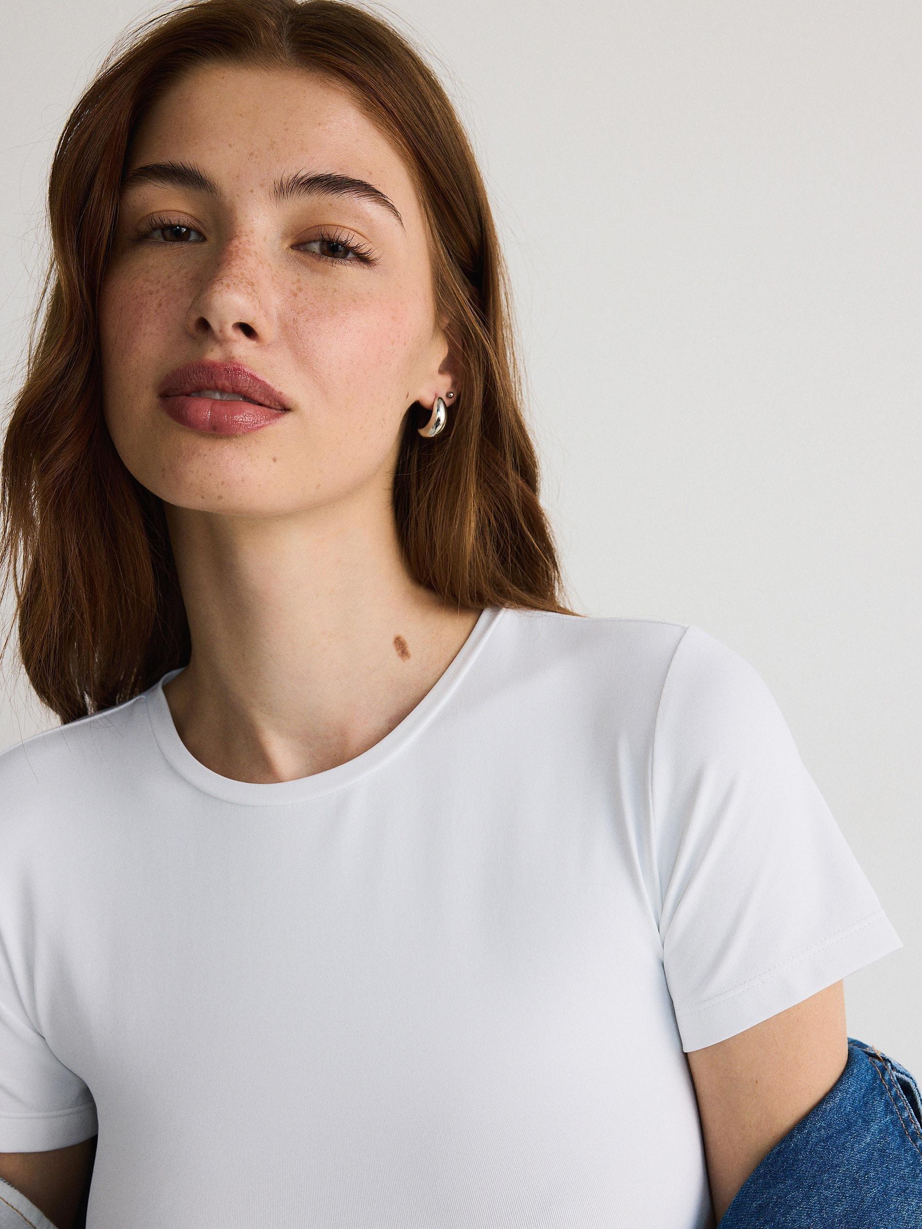 White Jersey T-Shirt, , large image number 3