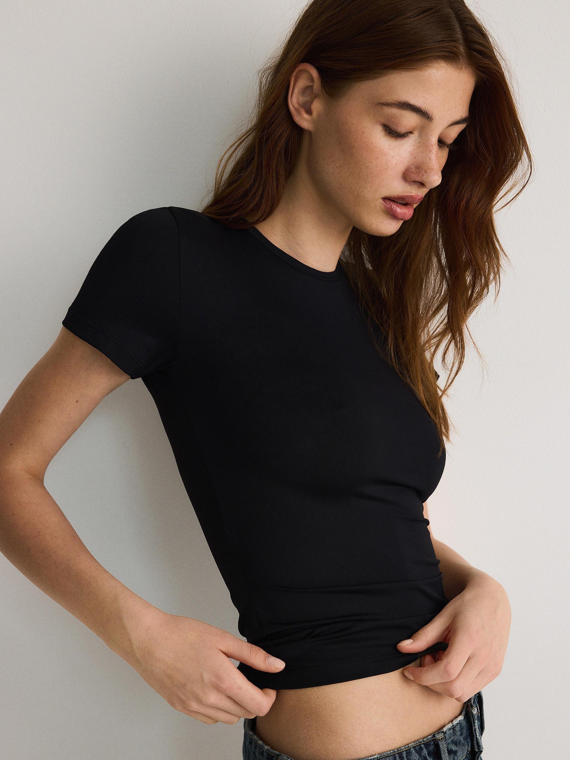Black Jersey T-Shirt, Black, large image number 1