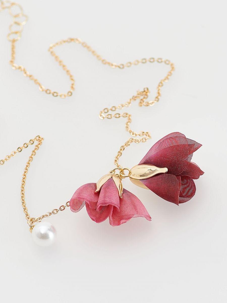 Multicolour Necklaces With Floral Pendant Set, Multicolor, large image number 1