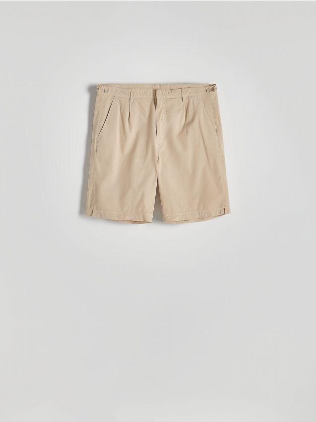 Cream Plain Chino Shorts, , large image number 0